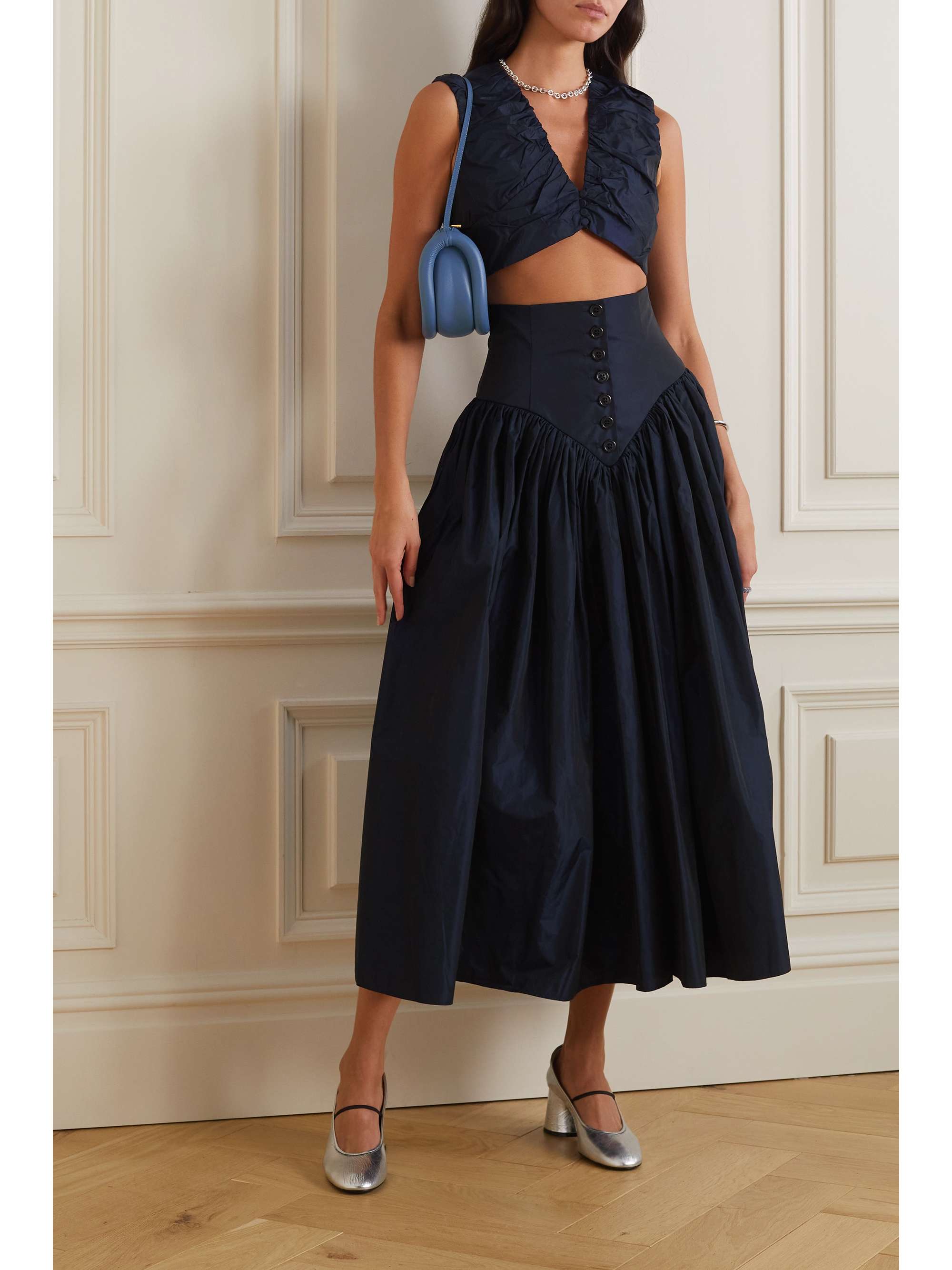 RENAISSANCE RENAISSANCE Esther gathered taffeta midi skirt