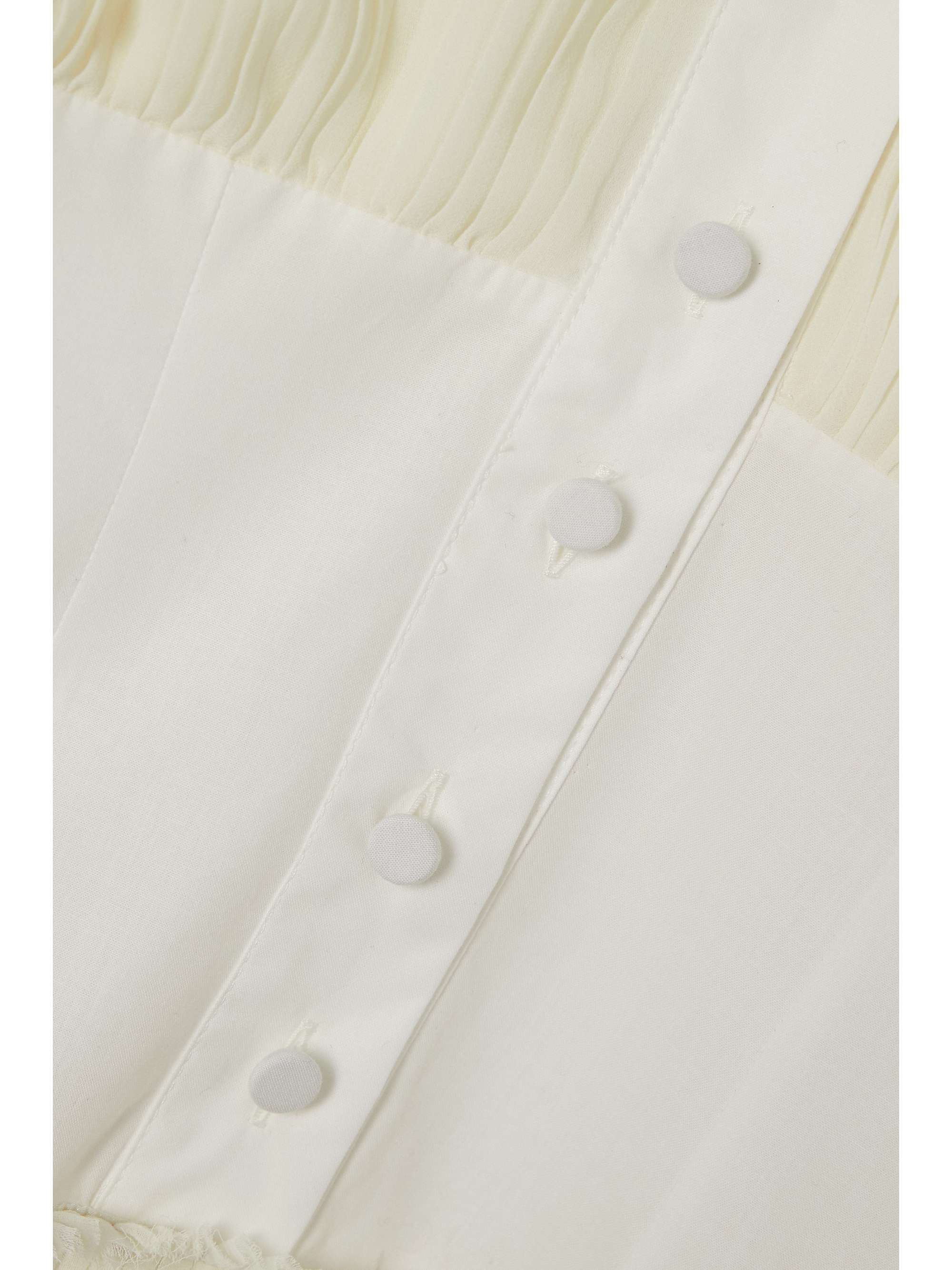 RENAISSANCE RENAISSANCE Giulia pleated crepe de chine and cotton-poplin maxi shirt dress