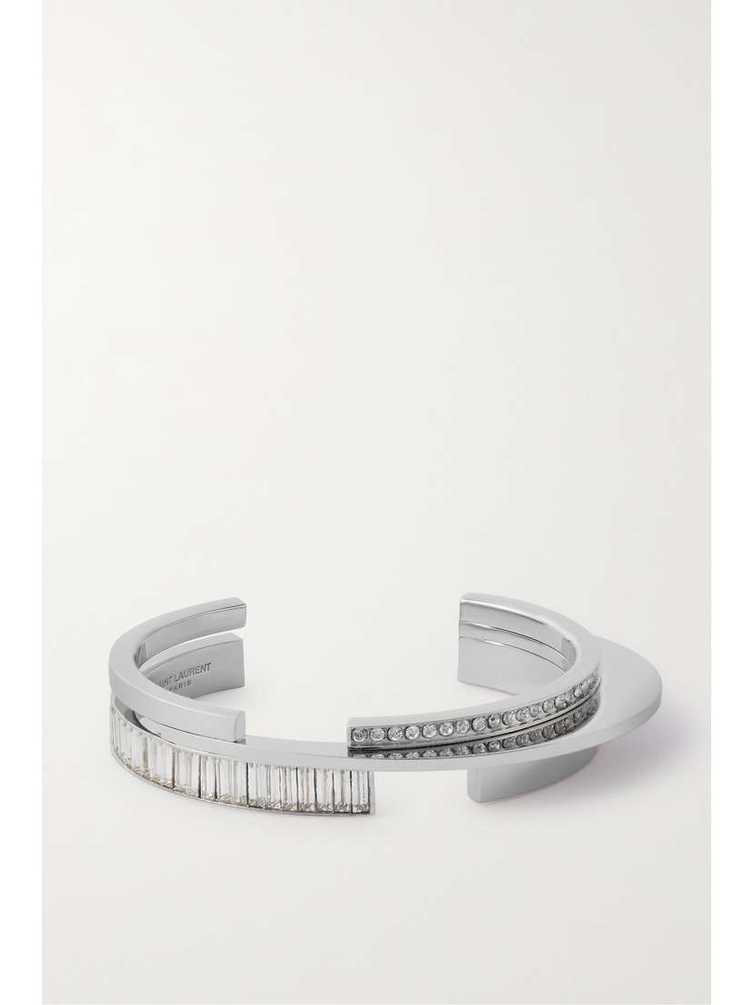 Saint Laurent Cosmic Silver-tone Crystal Cuff