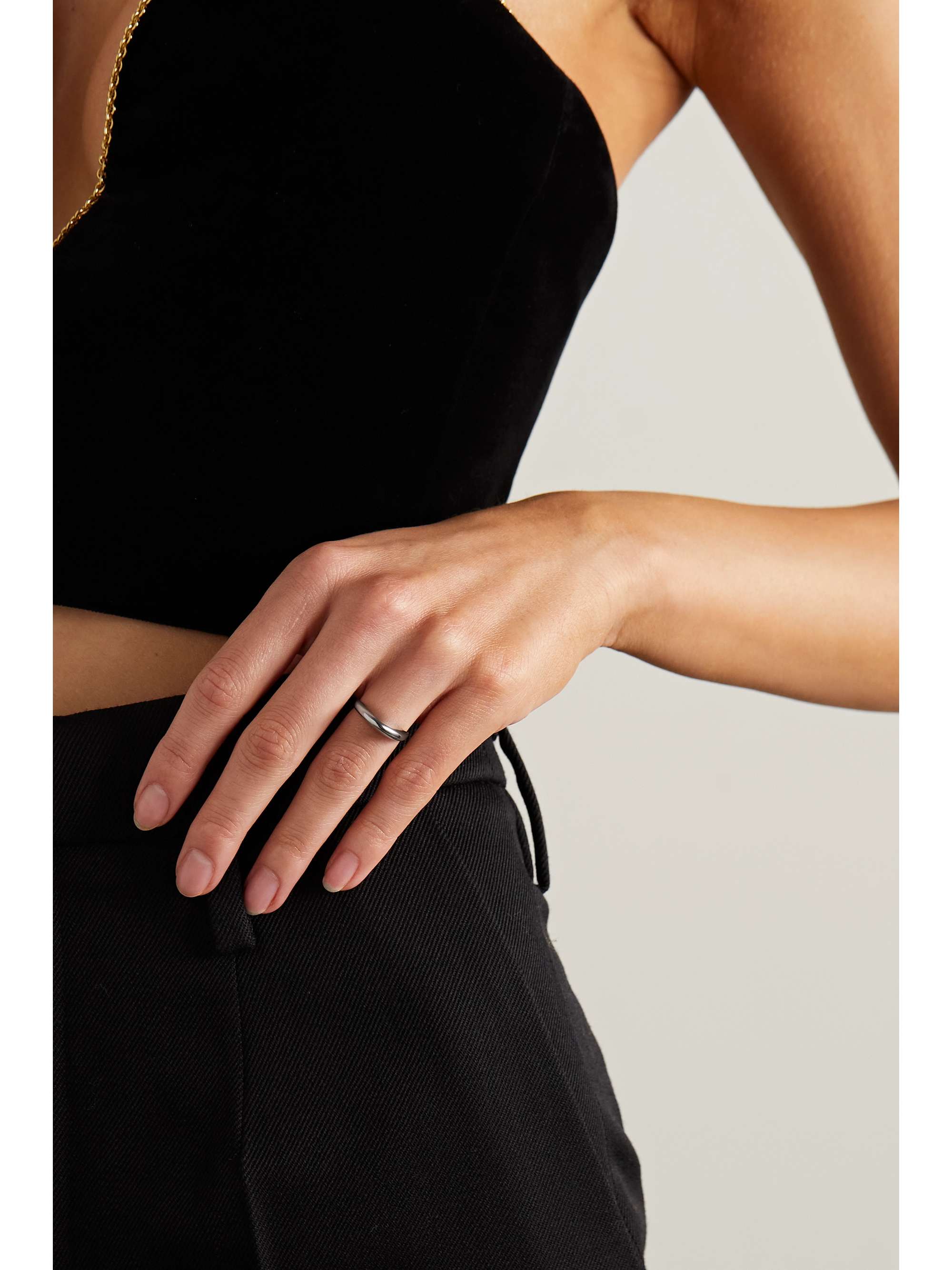 SAINT LAURENT High Arty silver-tone ring