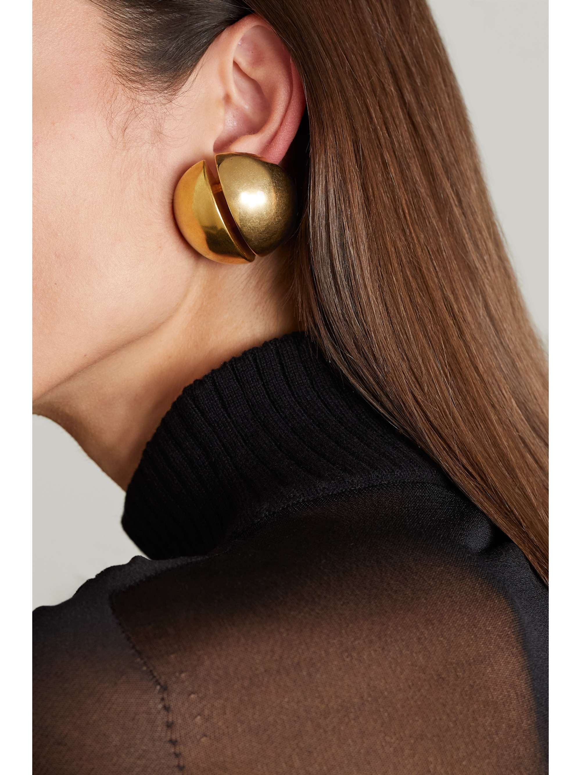 SAINT LAURENT Goldtone clip earrings NETAPORTER