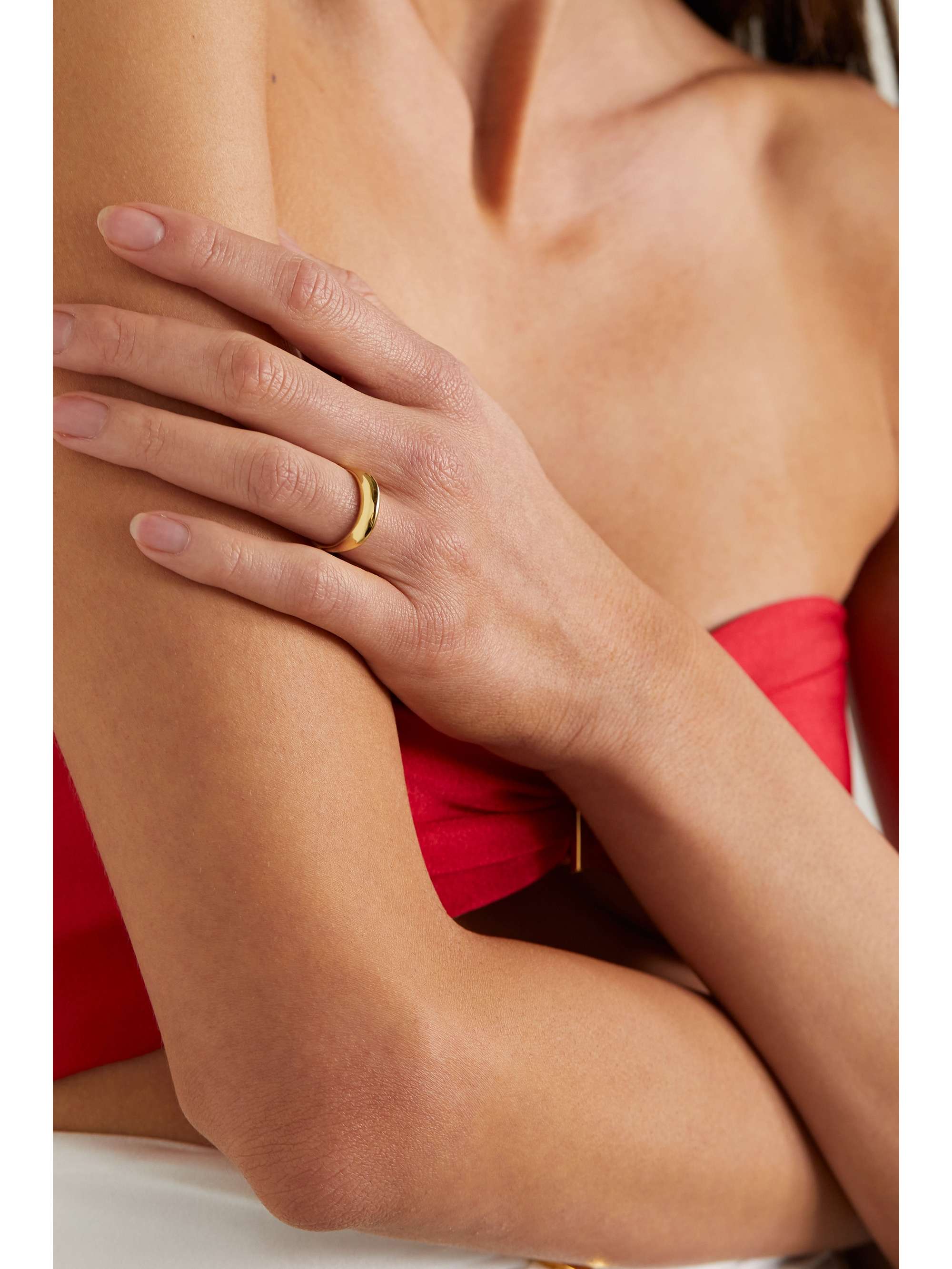 SAINT LAURENT Gebürsteter goldfarbener Ring
