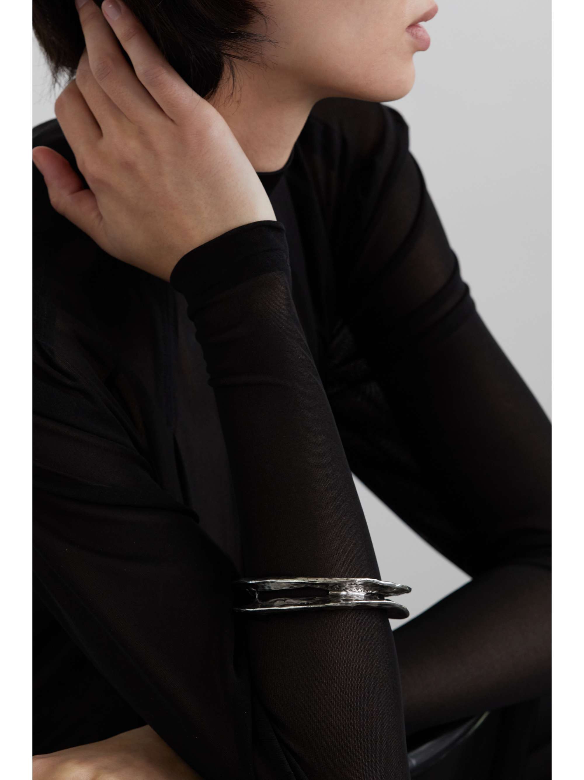 SAINT LAURENT Silvertone cuff NETAPORTER