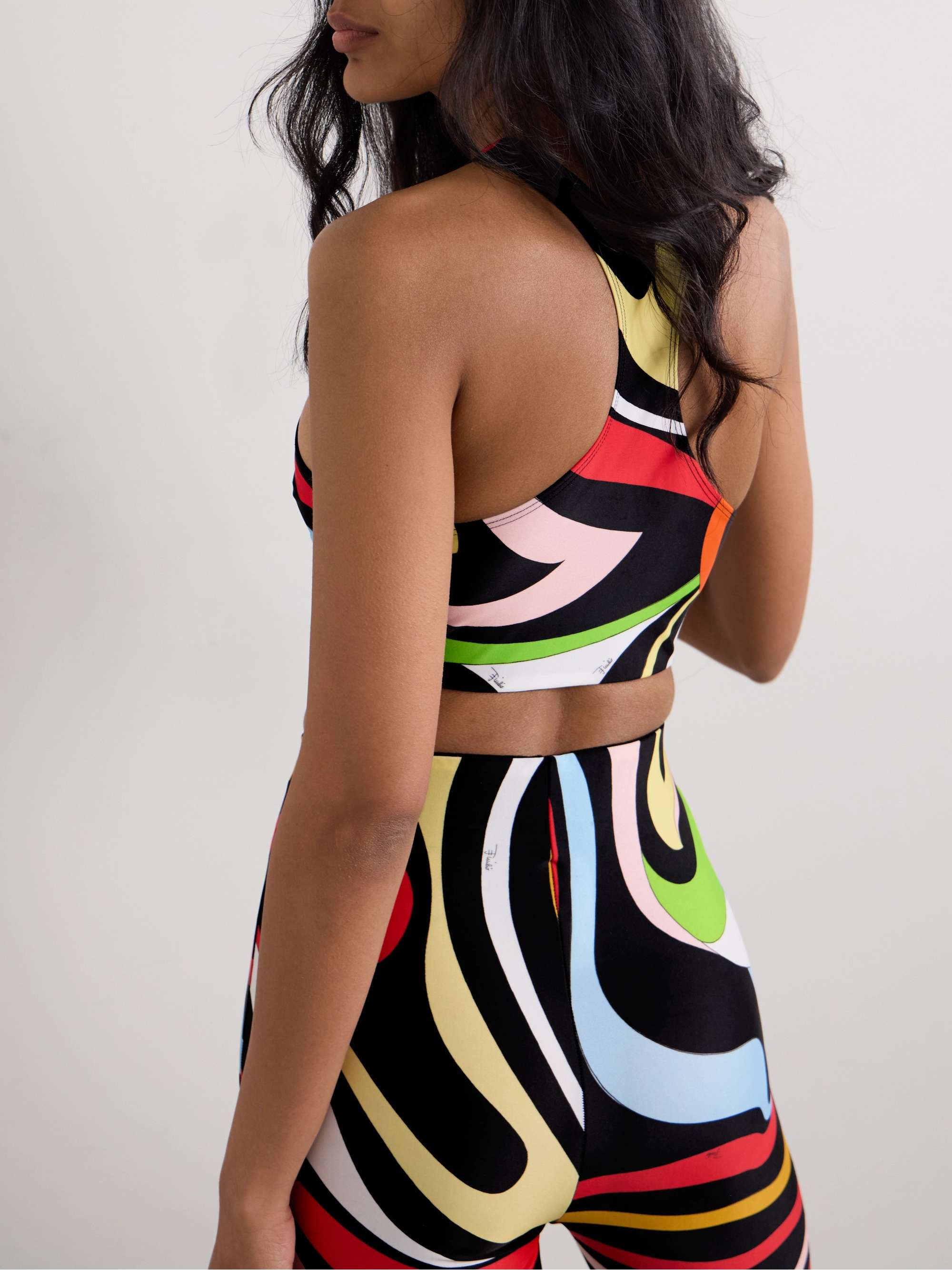 PUCCI Brassière de sport en jersey stretch imprimé Marmo