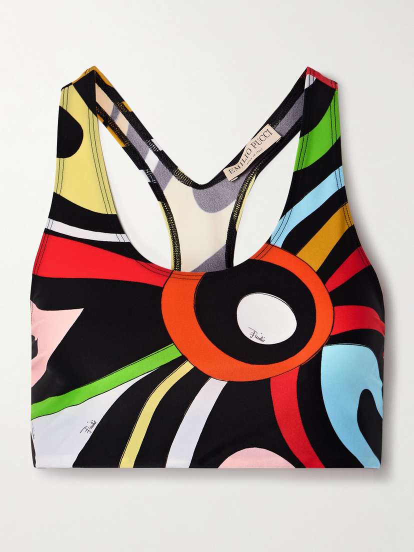 PUCCI Marmo Printed Stretch Sports Bra