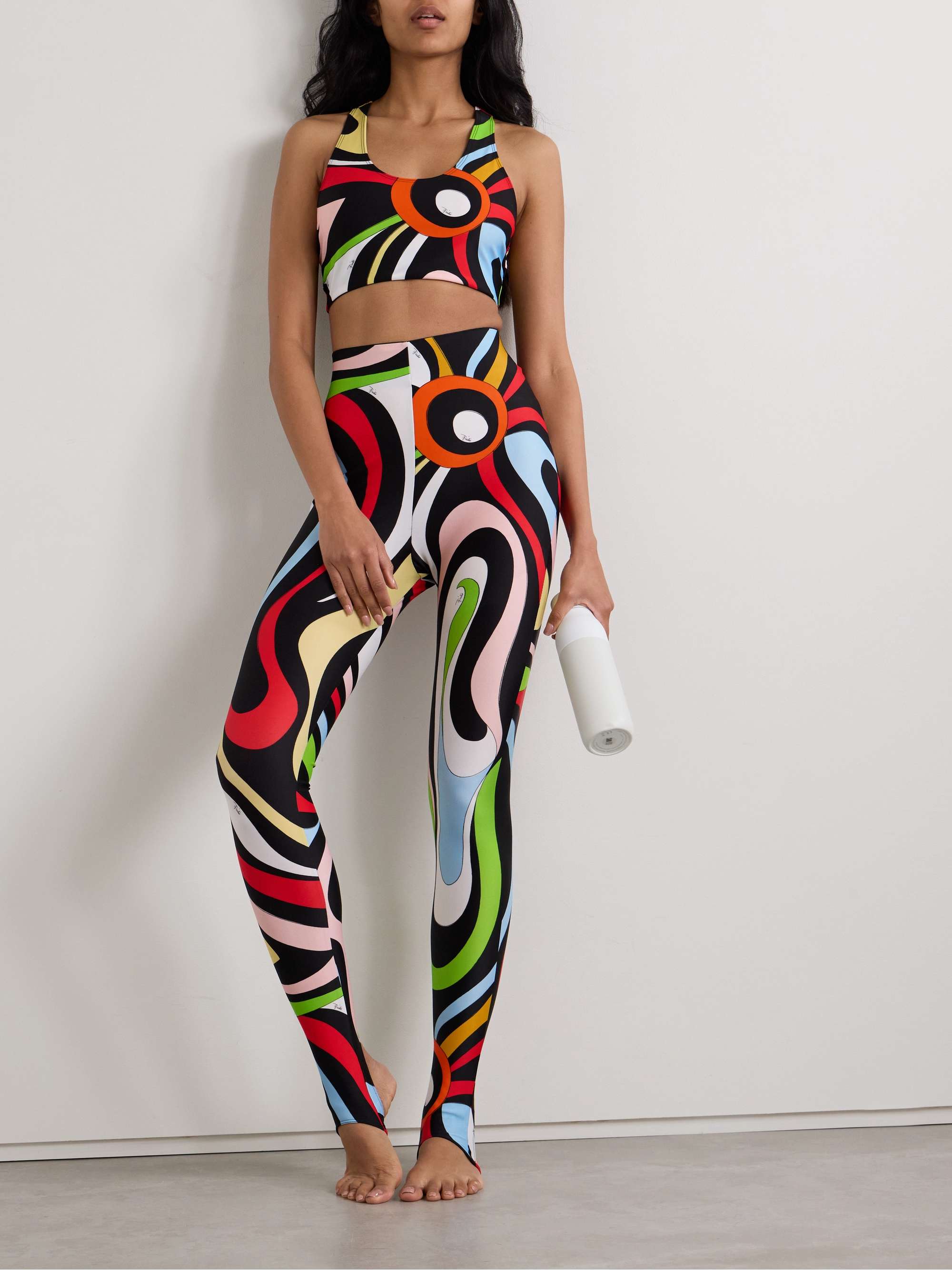 PUCCI Brassière de sport en jersey stretch imprimé Marmo