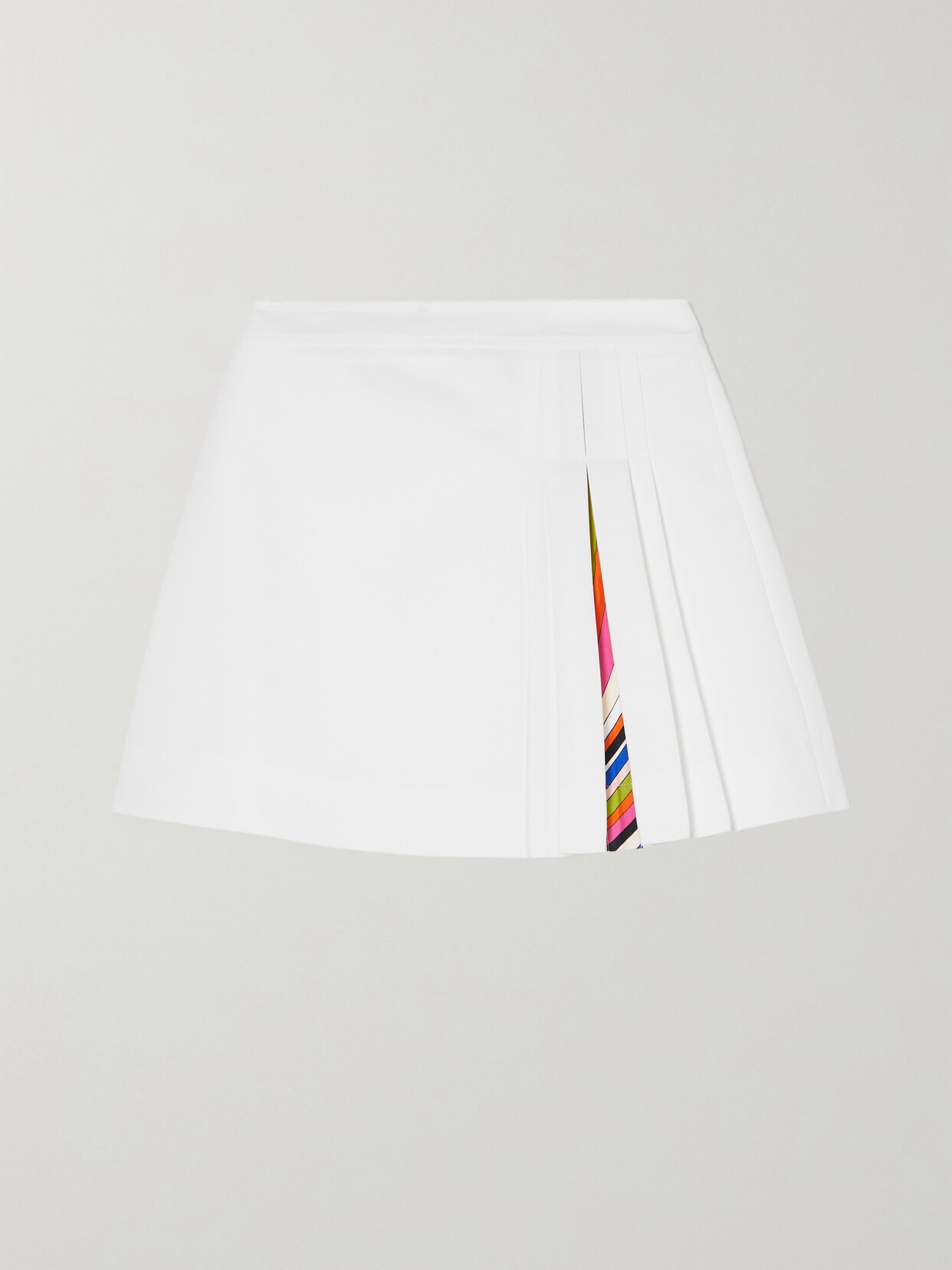 PUCCI - Pleated Twill-trimmed Cotton-blend Mini Skirt - White