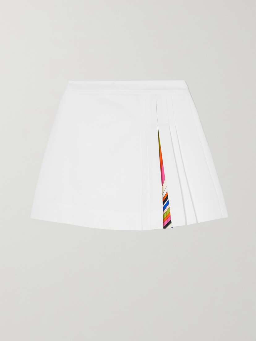 PUCCI Pleated Twill-trimmed Cotton-blend Mini Skirt - IT38