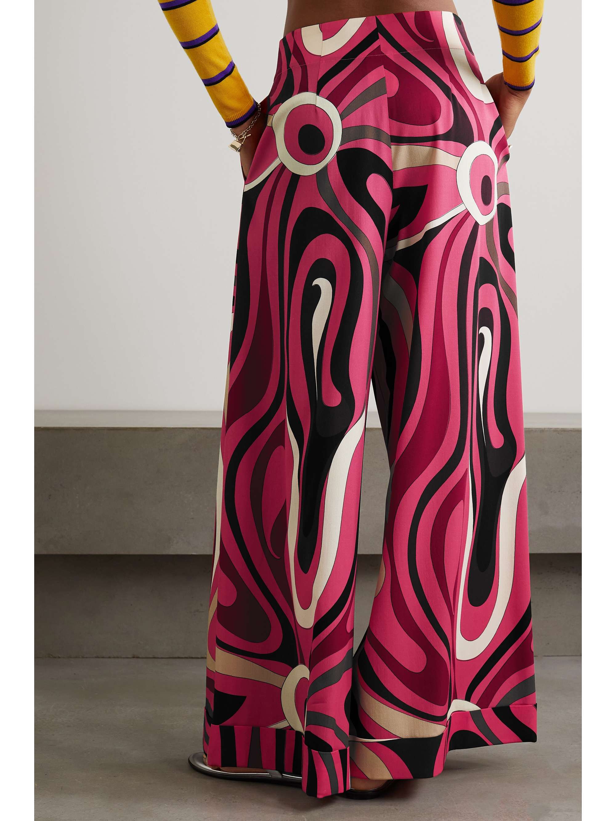 PUCCI Printed wool-blend twill wide-leg pants