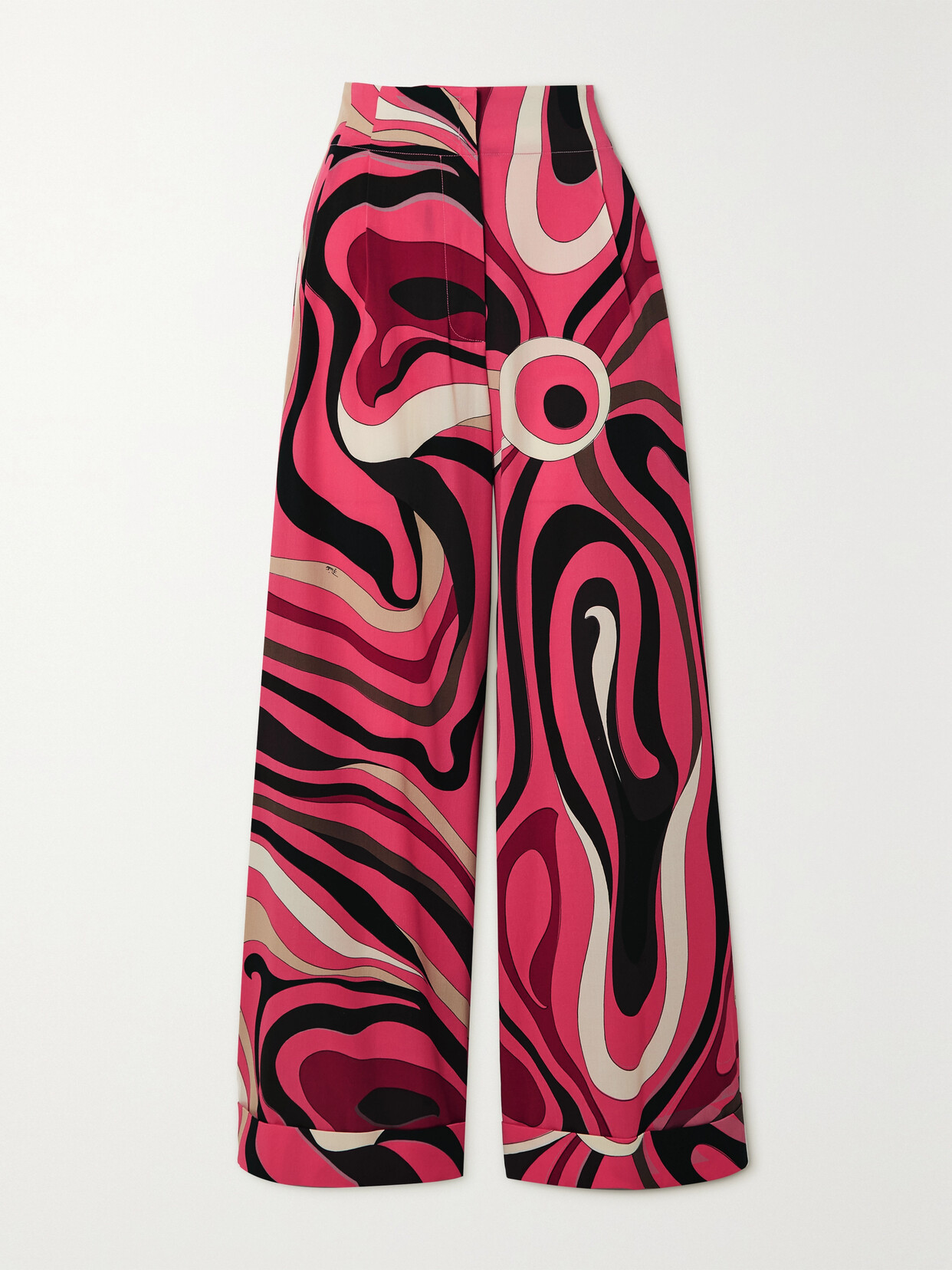 PUCCI - Printed Wool-blend Twill Wide-leg Pants - Pink