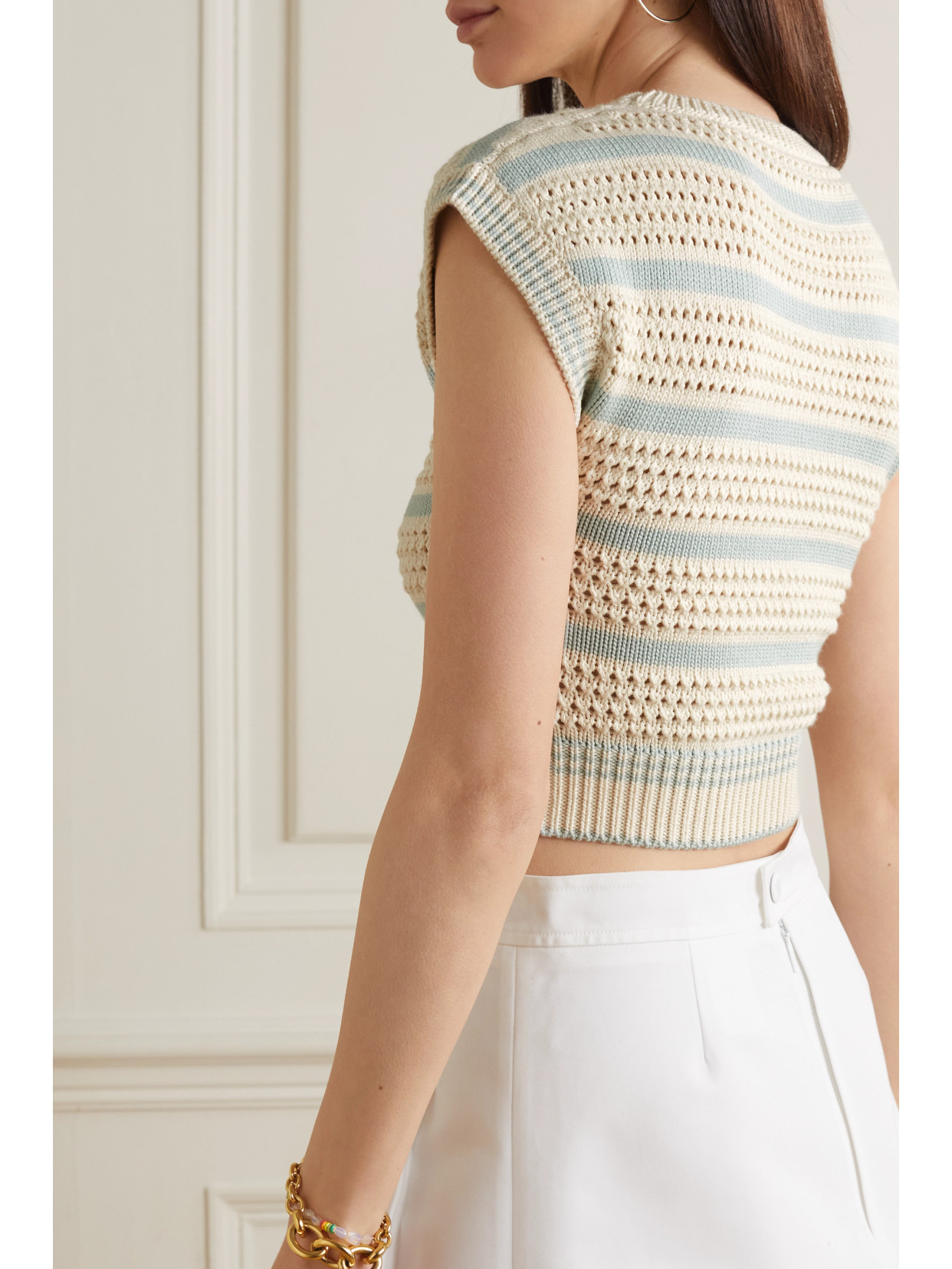 Pucci - Striped Open-Knit Cotton-Blend Sweater