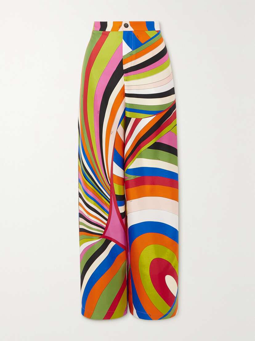 PUCCI Printed Silk-twill Wide-leg Pants - xx large