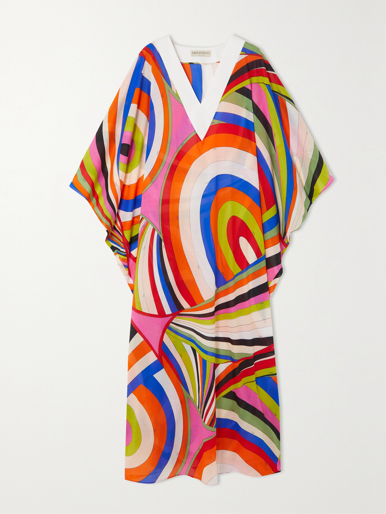 Pucci Printed Cotton Kaftan In Blue