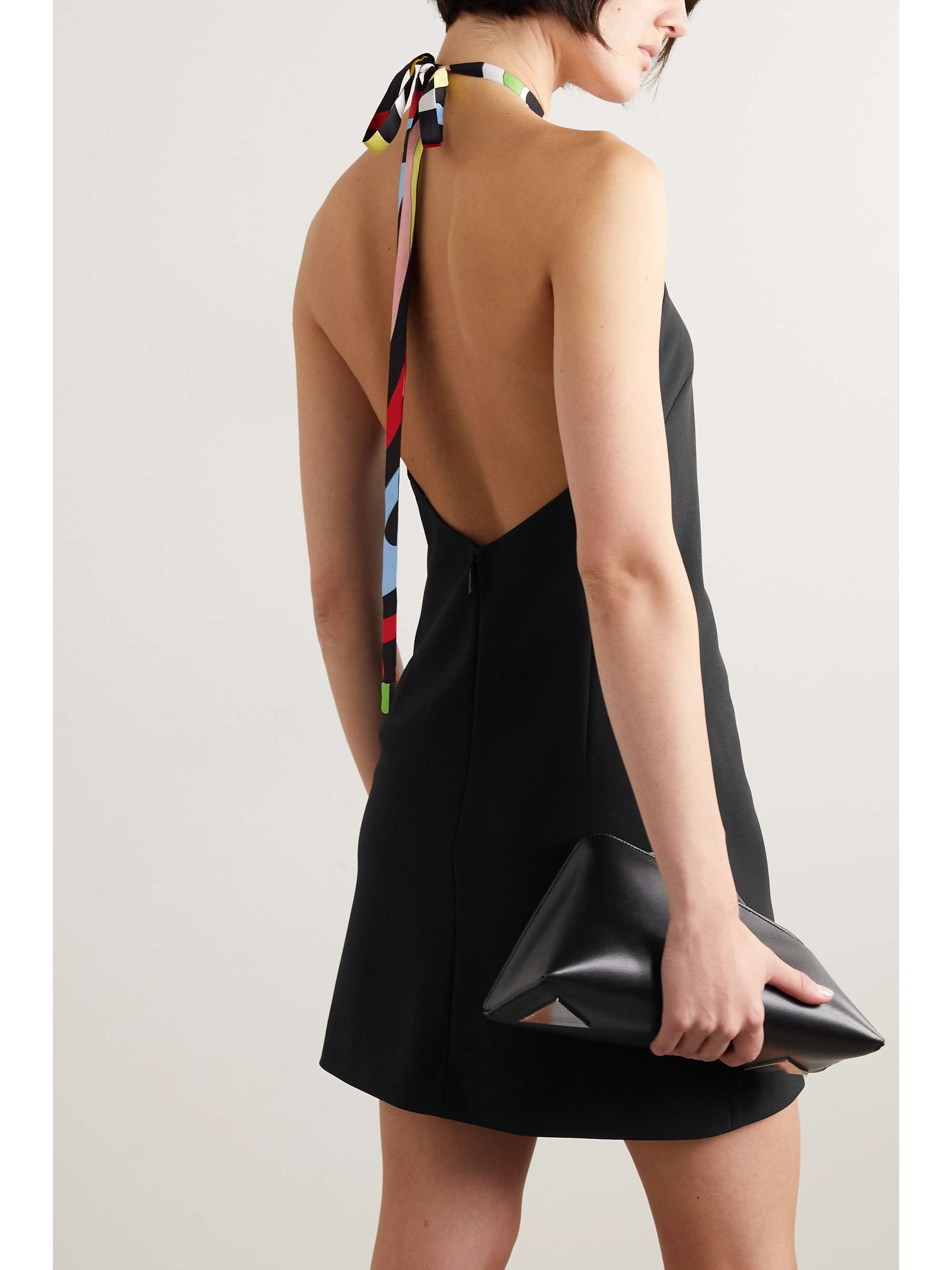 PUCCI Embellished crepe halterneck mini dress