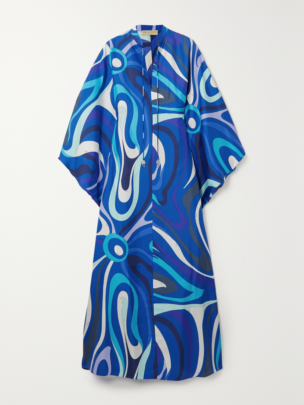 PUCCI Printed Silk-twill Kaftan - Blue