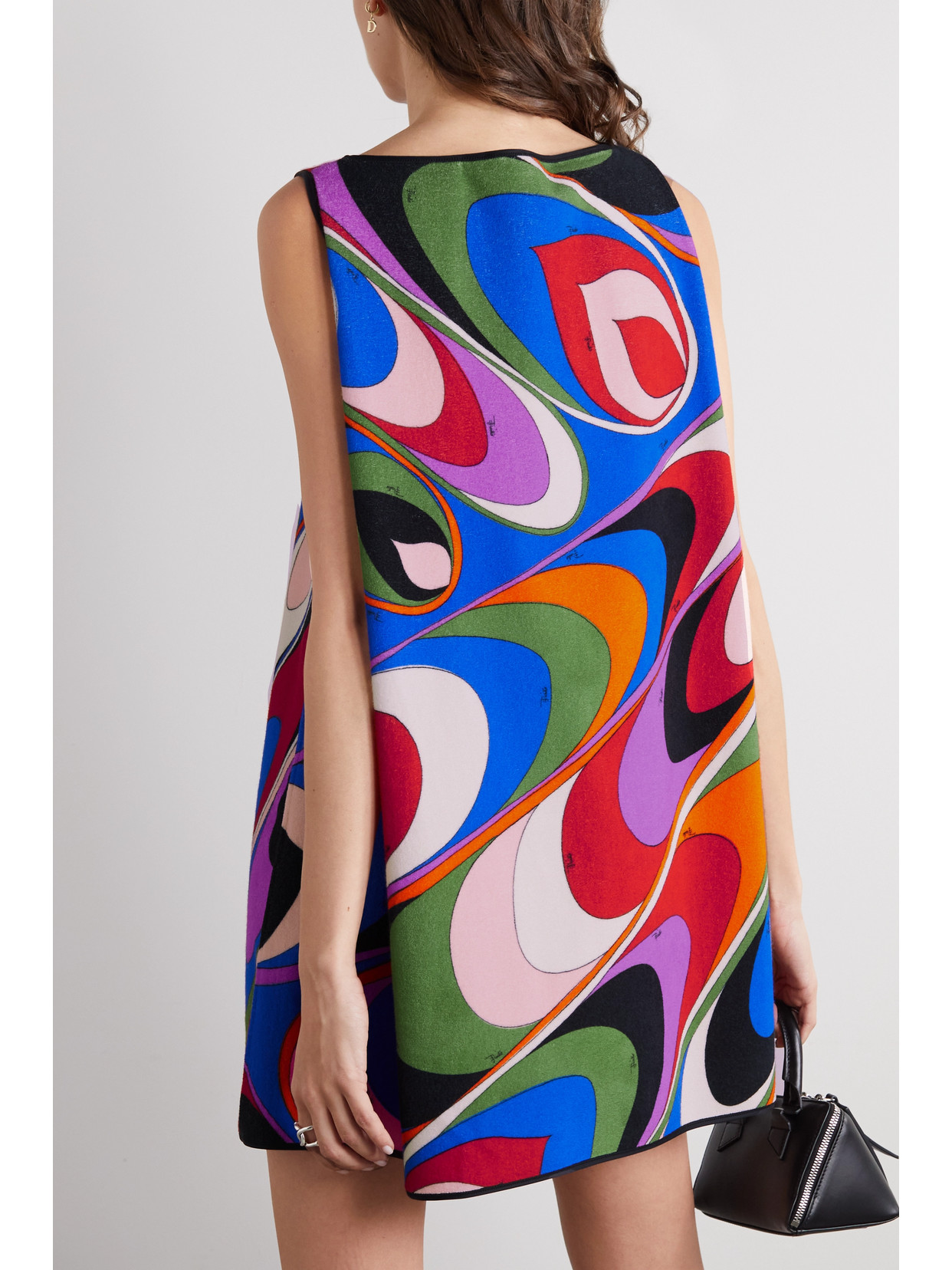 Pucci Onde Printed Cotton-blend Terry Mini Dress In Blau