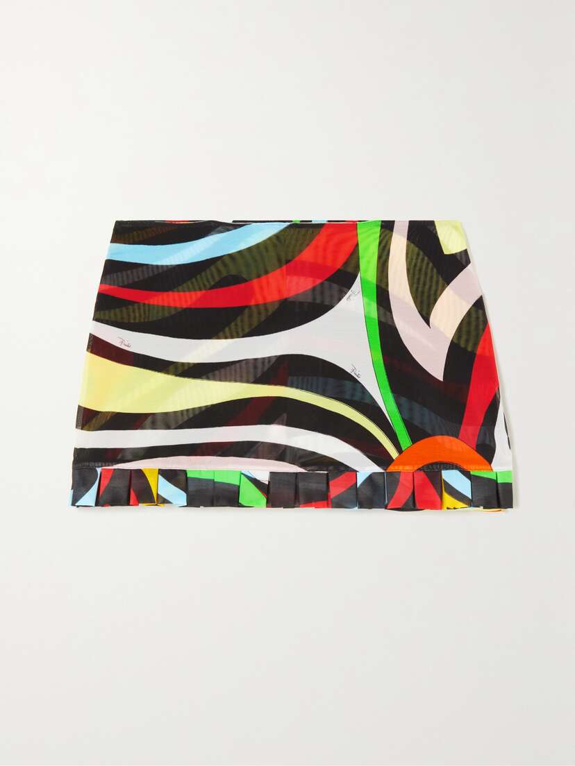 PUCCI Pleated Printed Stretch-mesh Shorts - x large