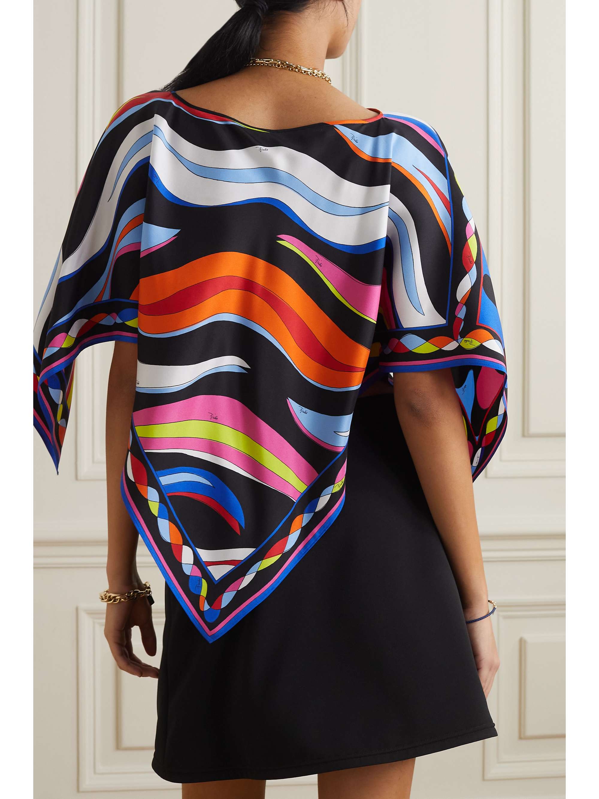 PUCCI Printed silk-twill poncho
