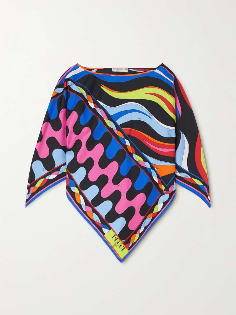 PUCCI Printed Silk-twill Poncho
