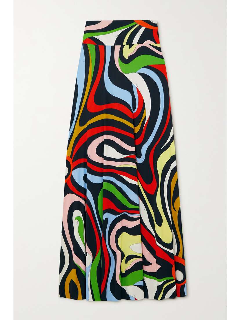 PUCCI Printed Jersey Maxi Skirt