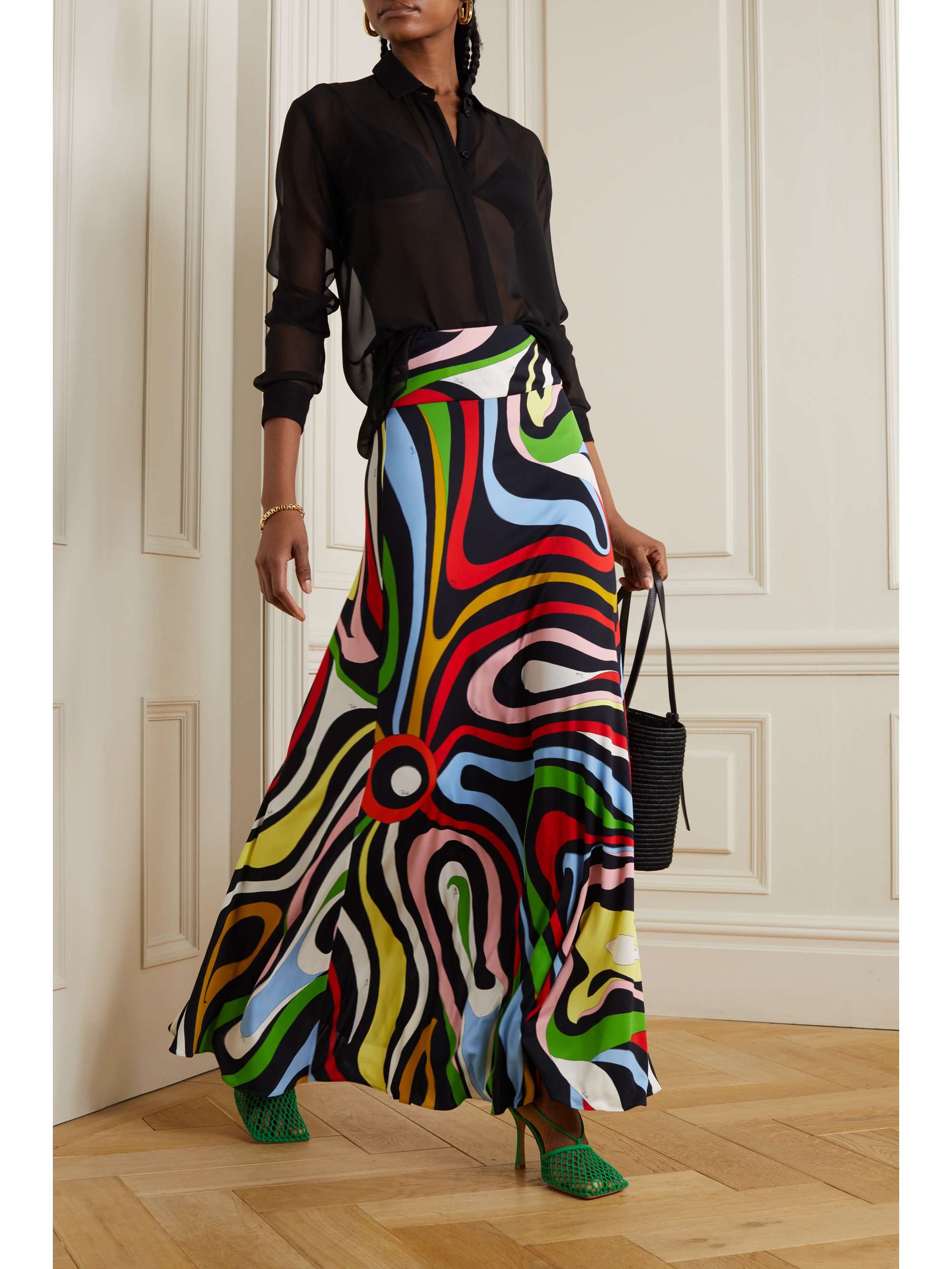 PUCCI Printed jersey maxi skirt