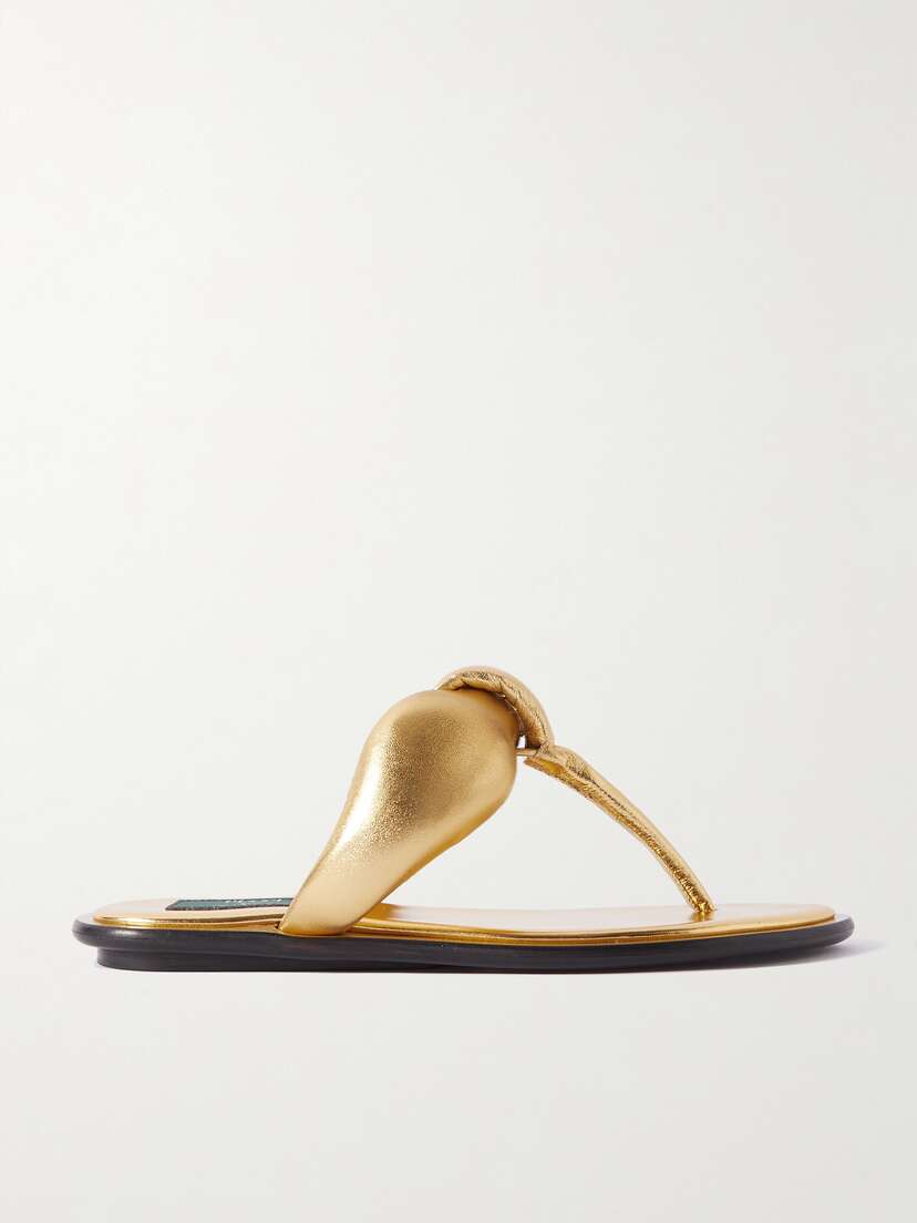 PUCCI Padded Metallic Leather Sandals