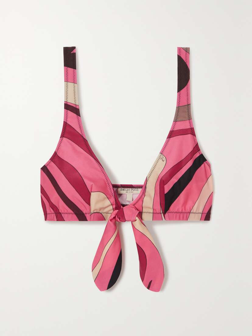 PUCCI Marmo Printed Triangle Bikini Top