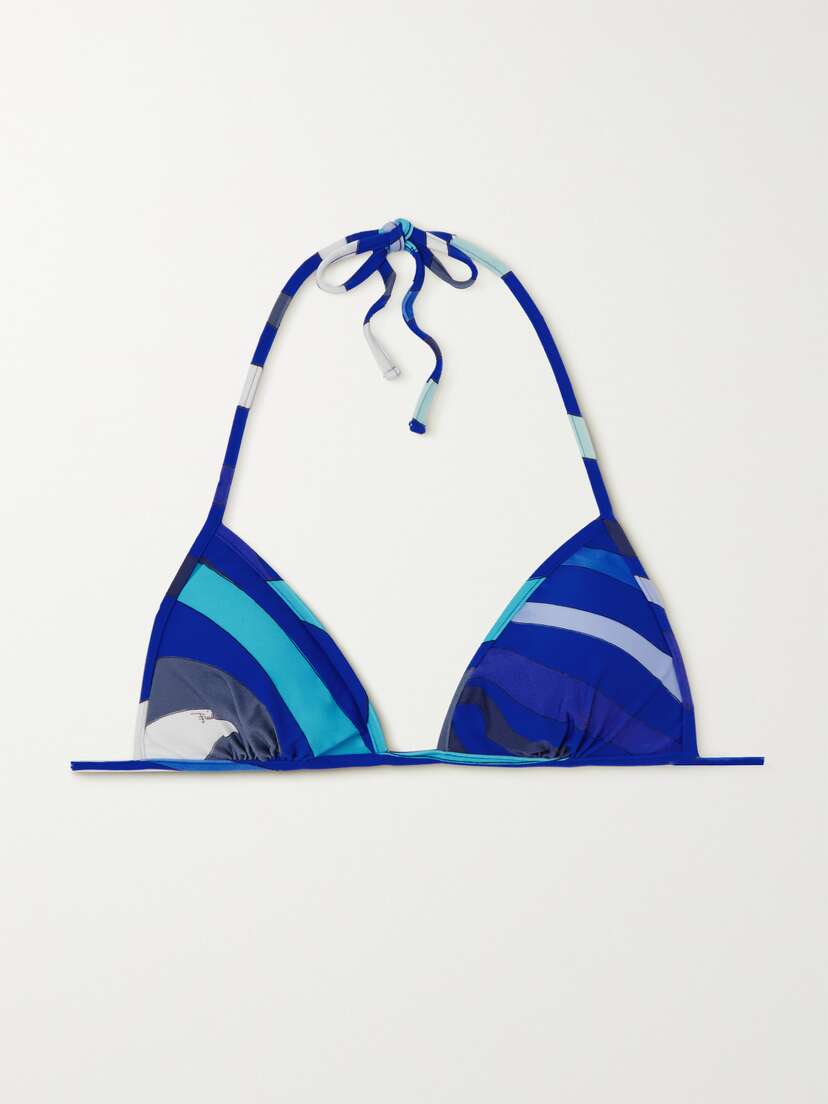 PUCCI Printed Triangle Bikini Top