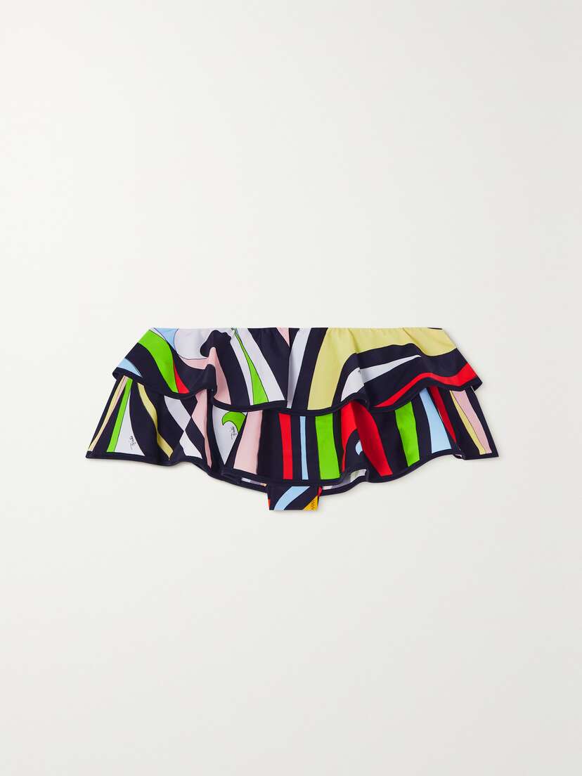PUCCI Marmo Printed Ruffled Bikini Briefs - x large