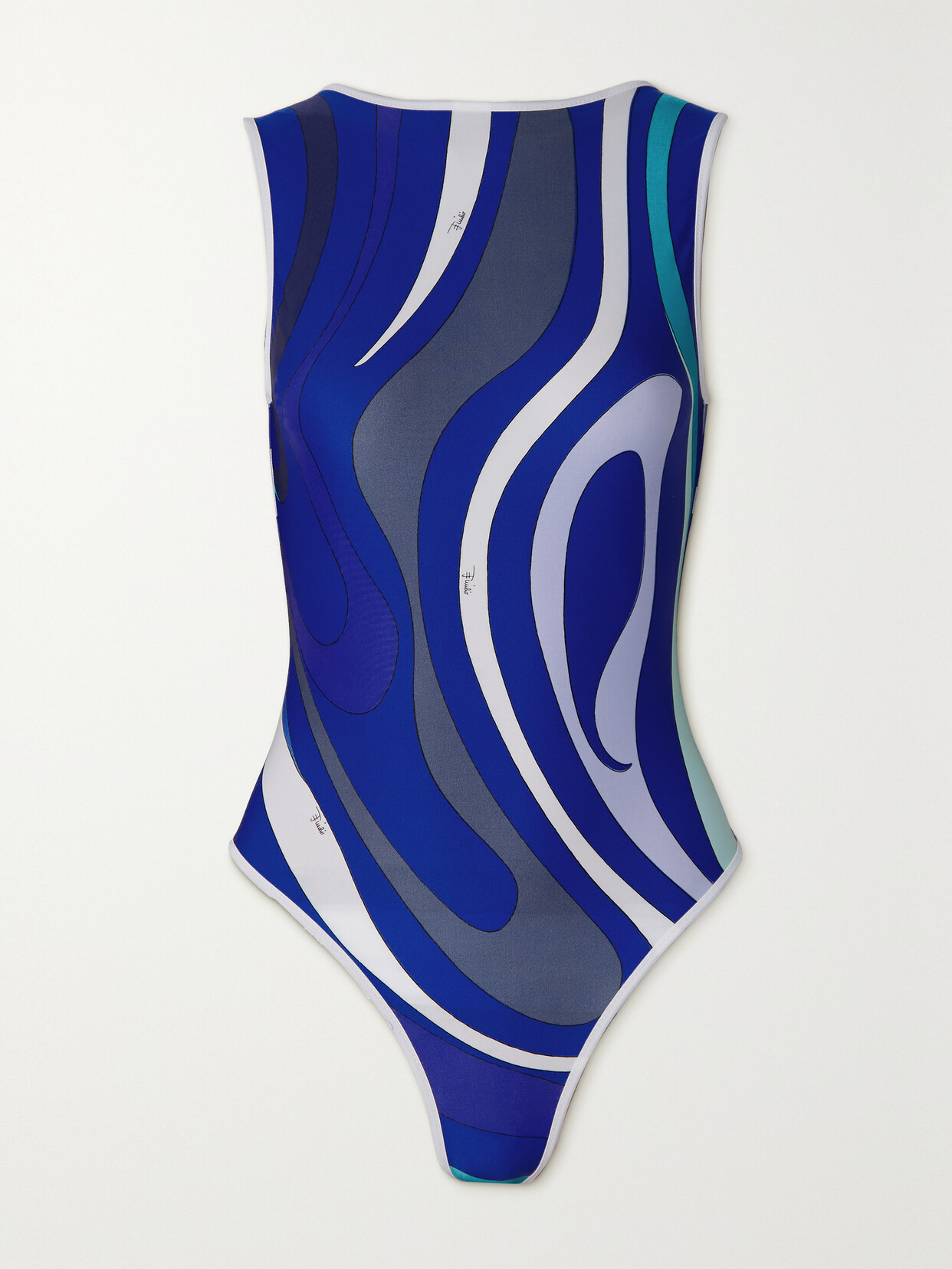 Pucci Printed Open-back Swimsuit In Multicolor