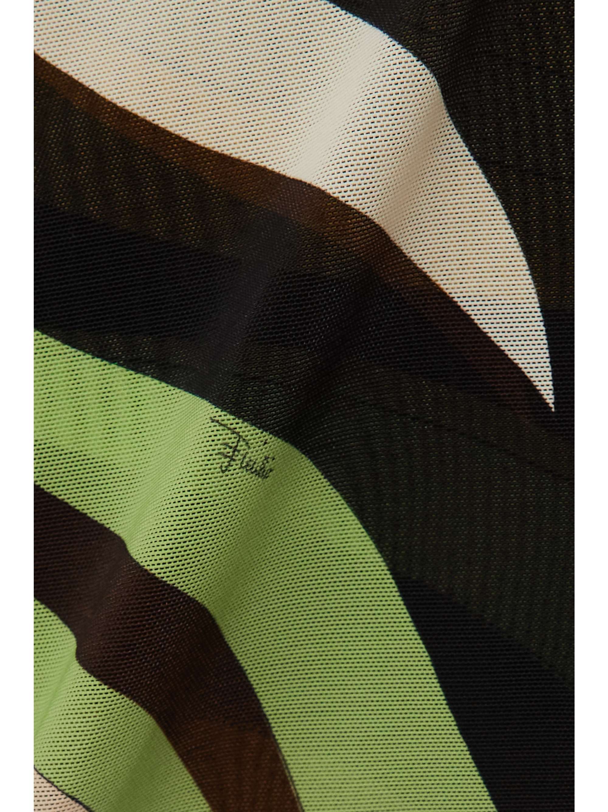 PUCCI Ruffled printed stretch-mesh shorts
