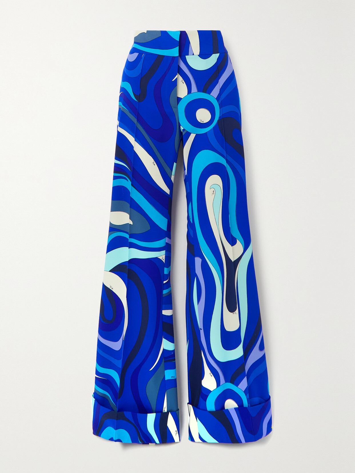 PUCCI - Printed Wool-blend Straight-leg Pants - Blue