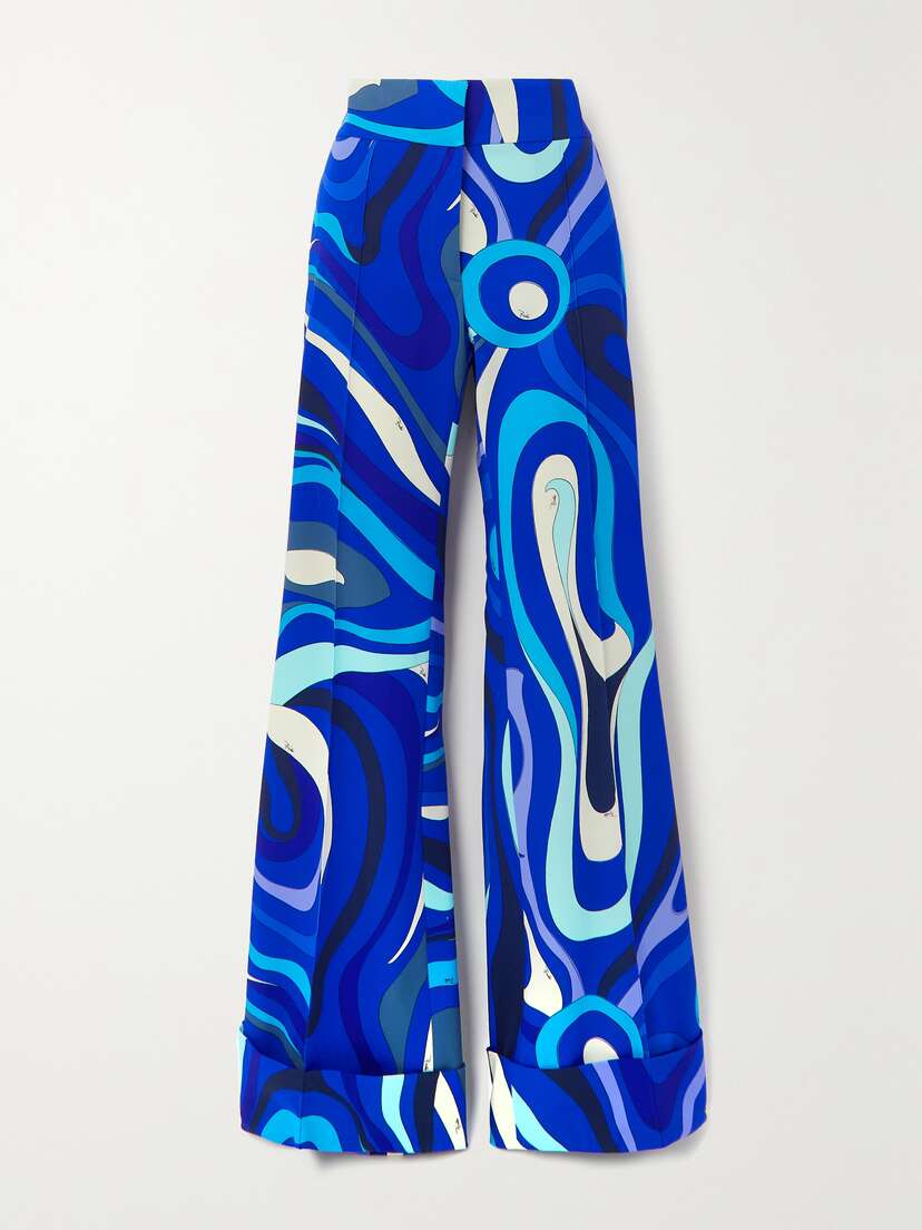 PUCCI Printed Wool-blend Straight-leg Pants
