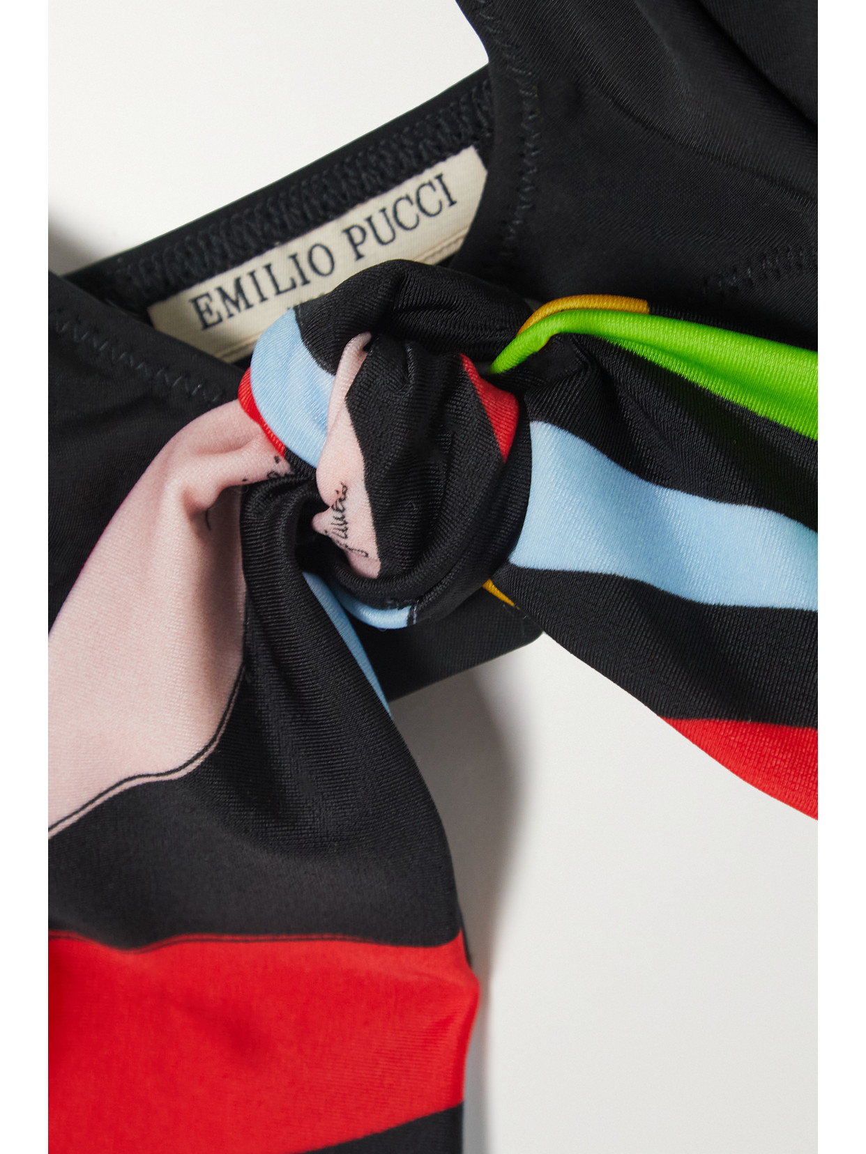 Pucci Printed Triangle Bikini Top In Black