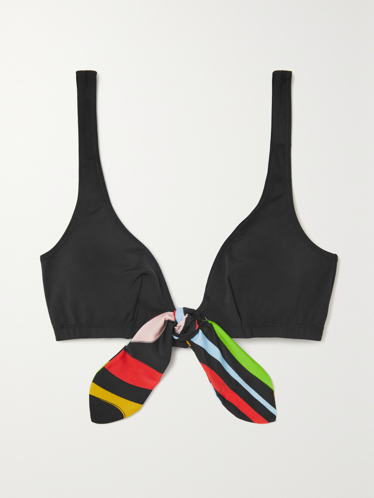 Pucci Printed Triangle Bikini Top In Black