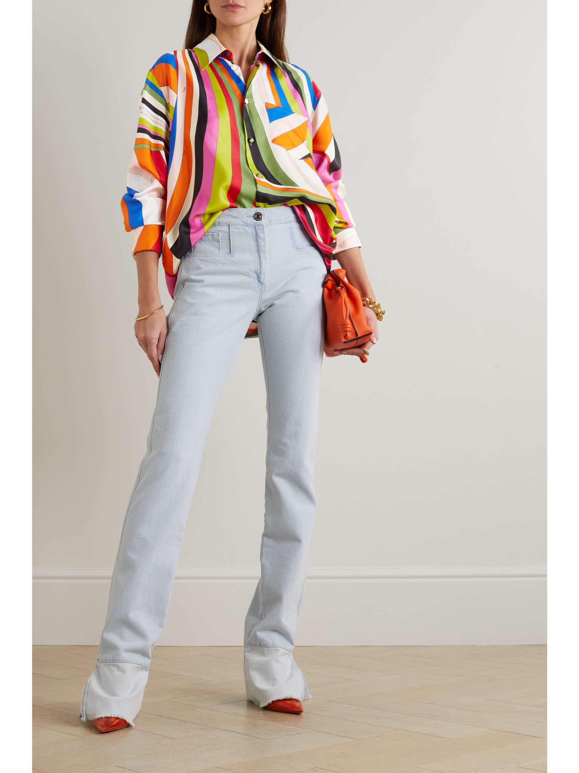 PUCCI Hemd aus bedrucktem Seiden-Twill