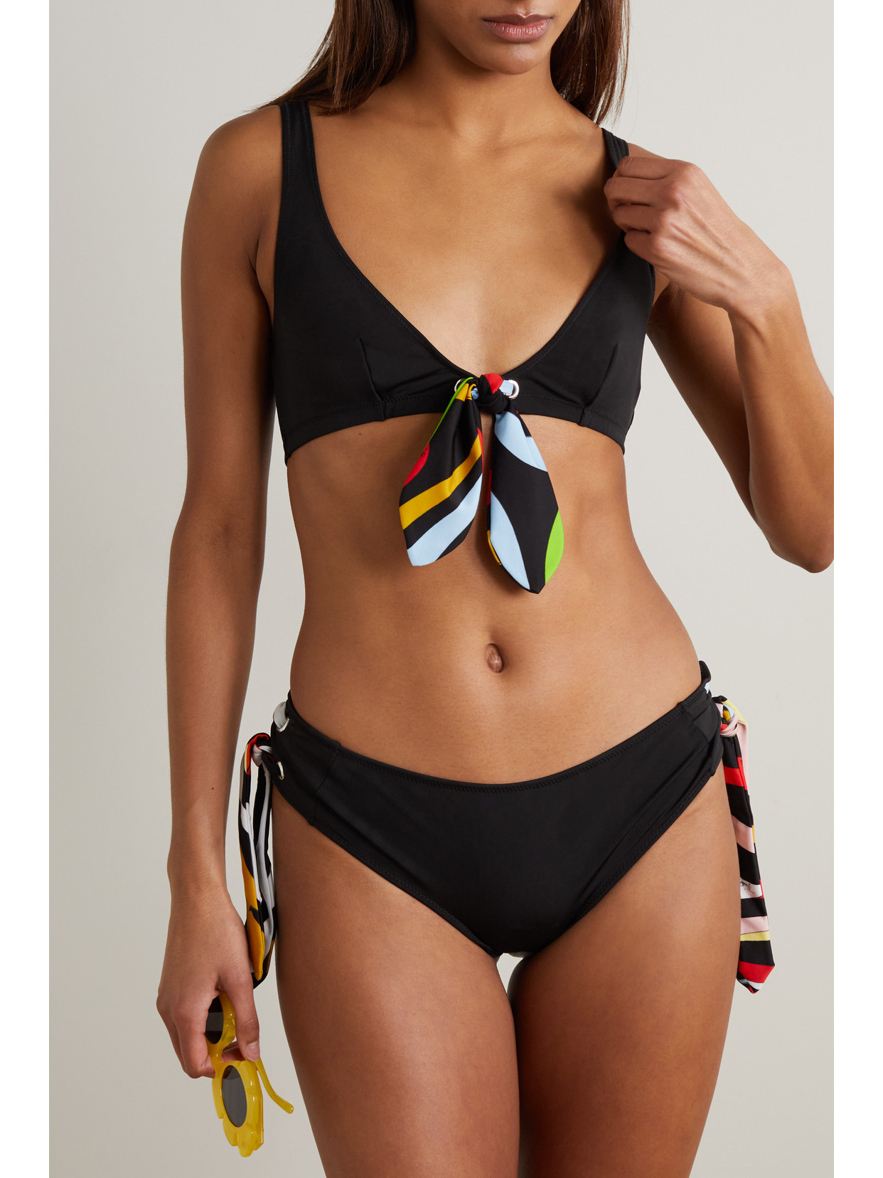 Pucci Printed Bikini Briefs In Black