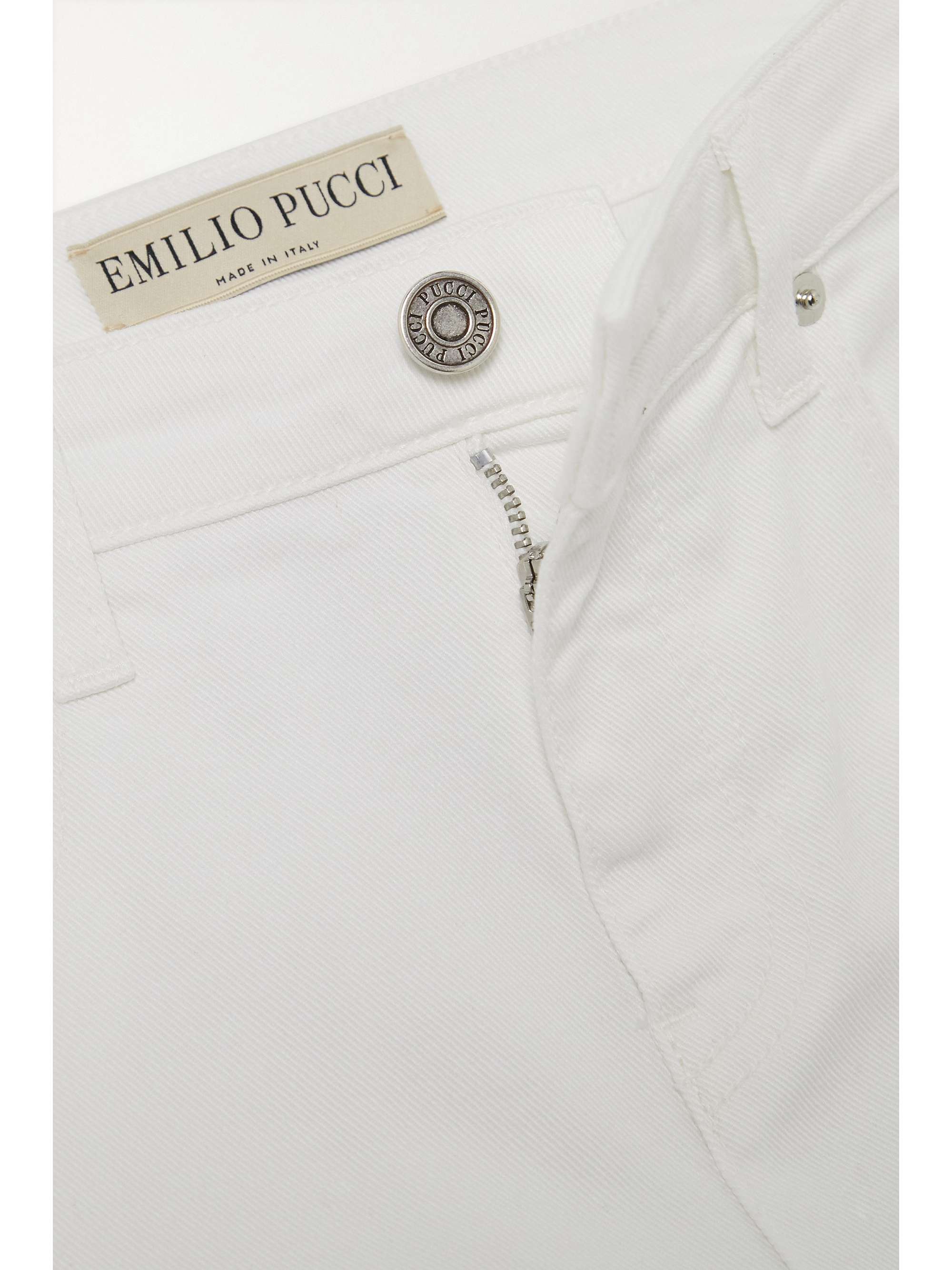PUCCI Silk-trimmed stretch-cotton drill straight-leg pants