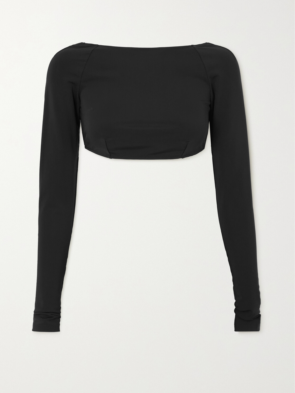 PUCCI - Open-back Cropped Silk-trimmed Stretch-crepe Top - Black