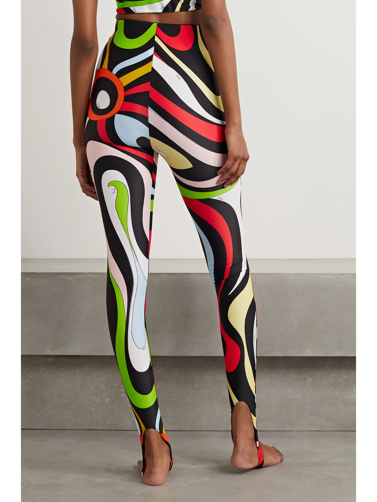 Shop Pucci Printed Stretch Stirrup Leggings In Multi