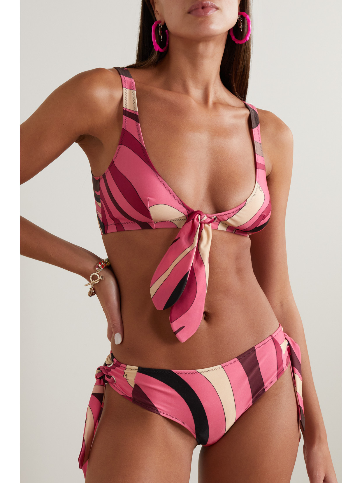 Shop Pucci Marmo Printed Bikini Briefs In Pink