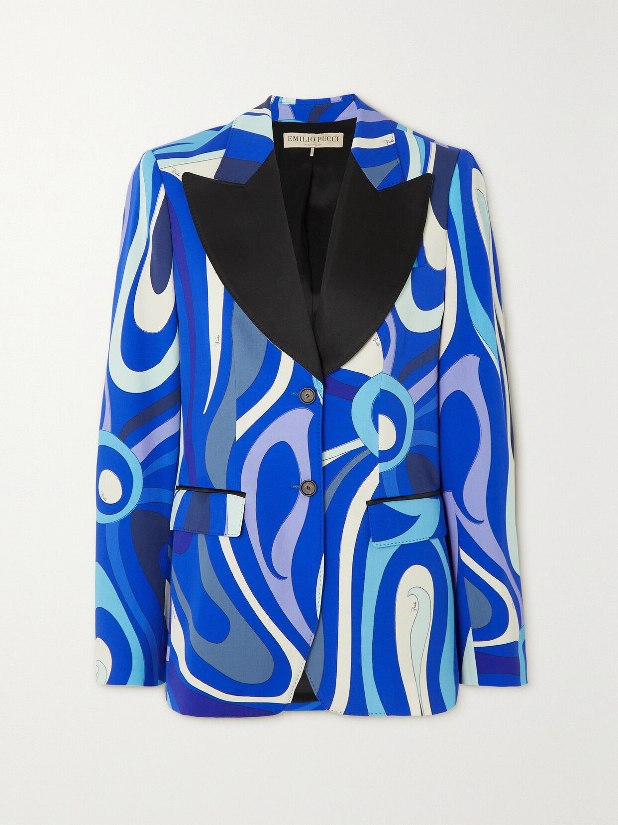 Pucci Abstract Wool-blend Blazer In Blue