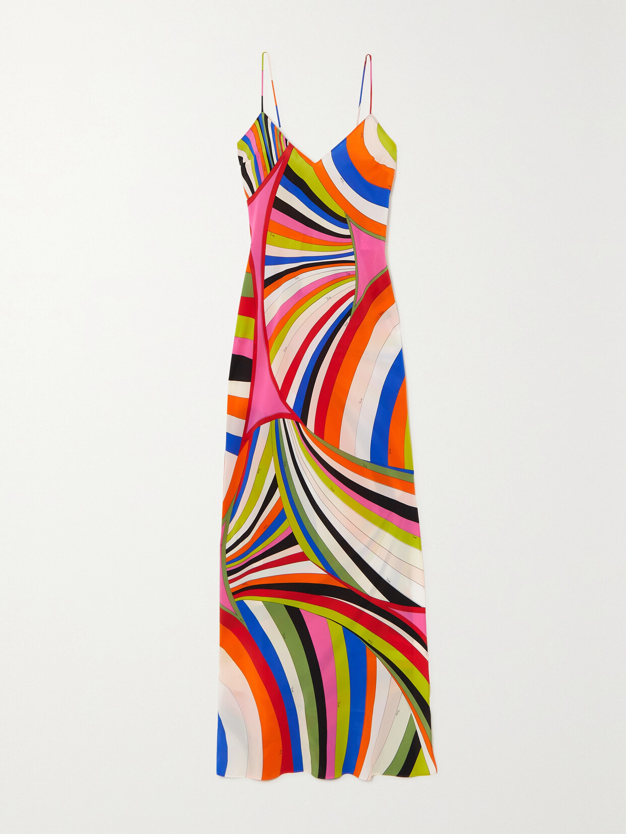 PUCCI - Printed Silk Crepe De Chine Maxi Dress - Blue