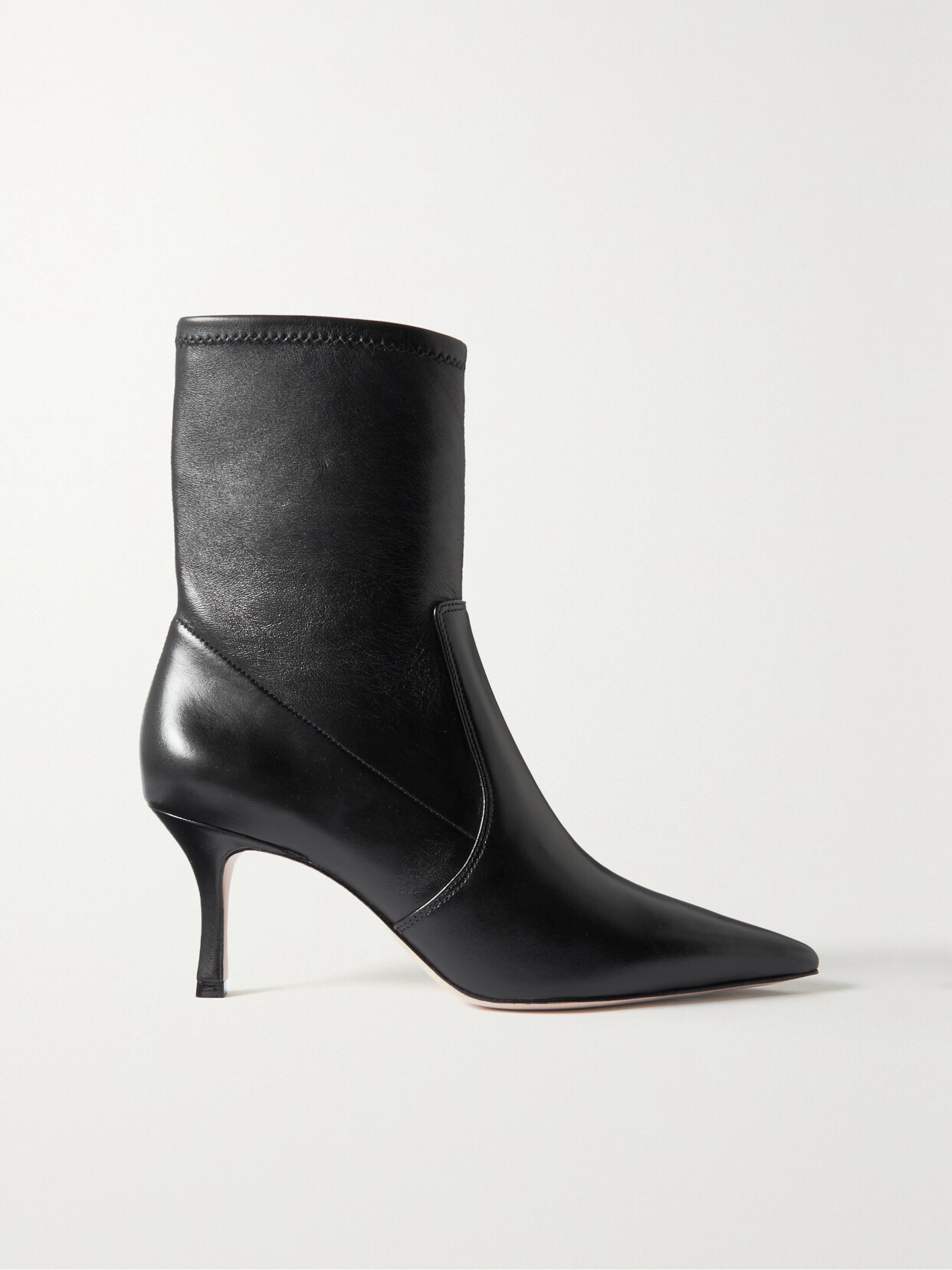 Porte & Paire - The Stretch Leather Sock Boots - Black