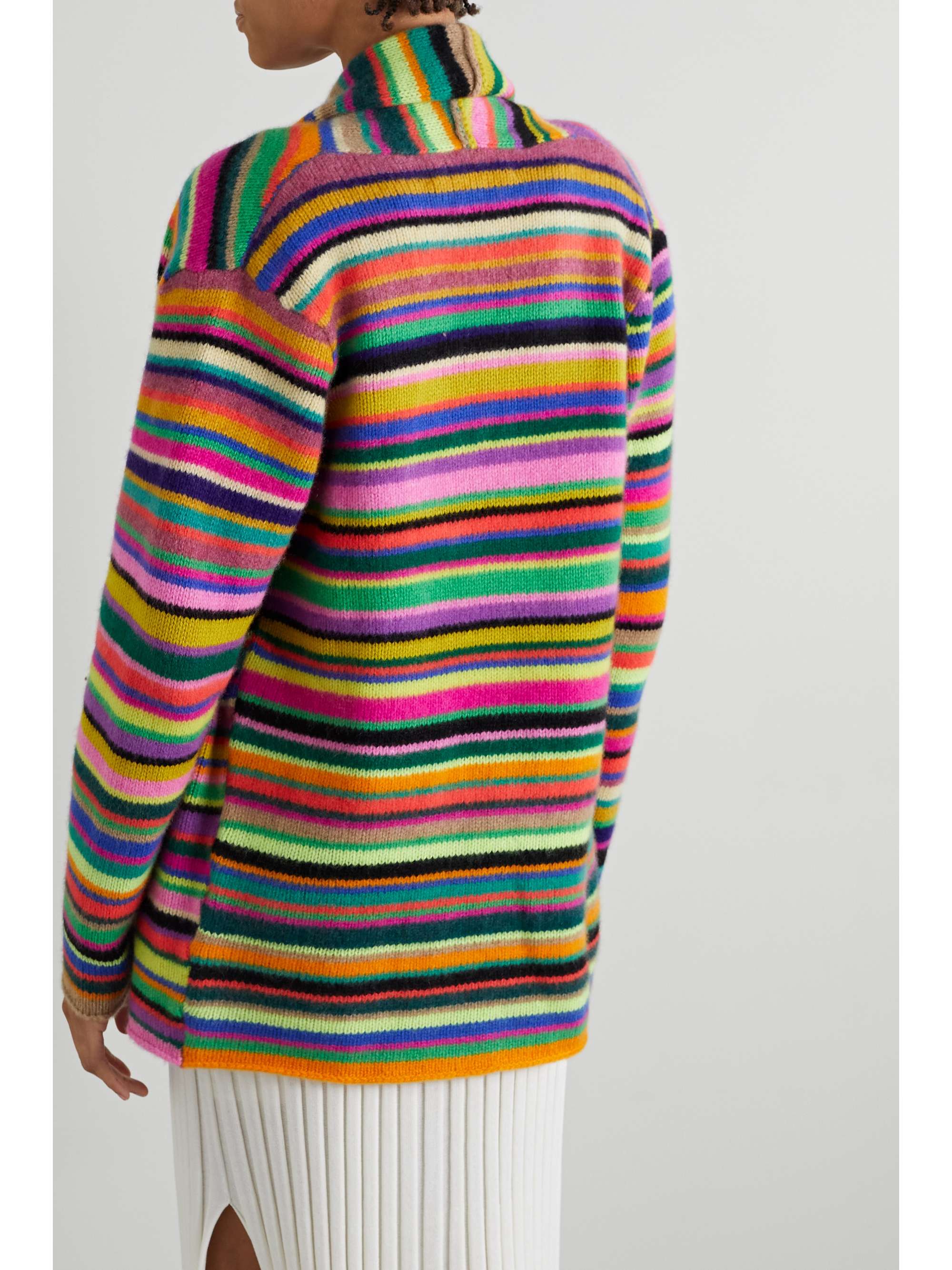 THE ELDER STATESMAN Jolly striped cashmere cardigan