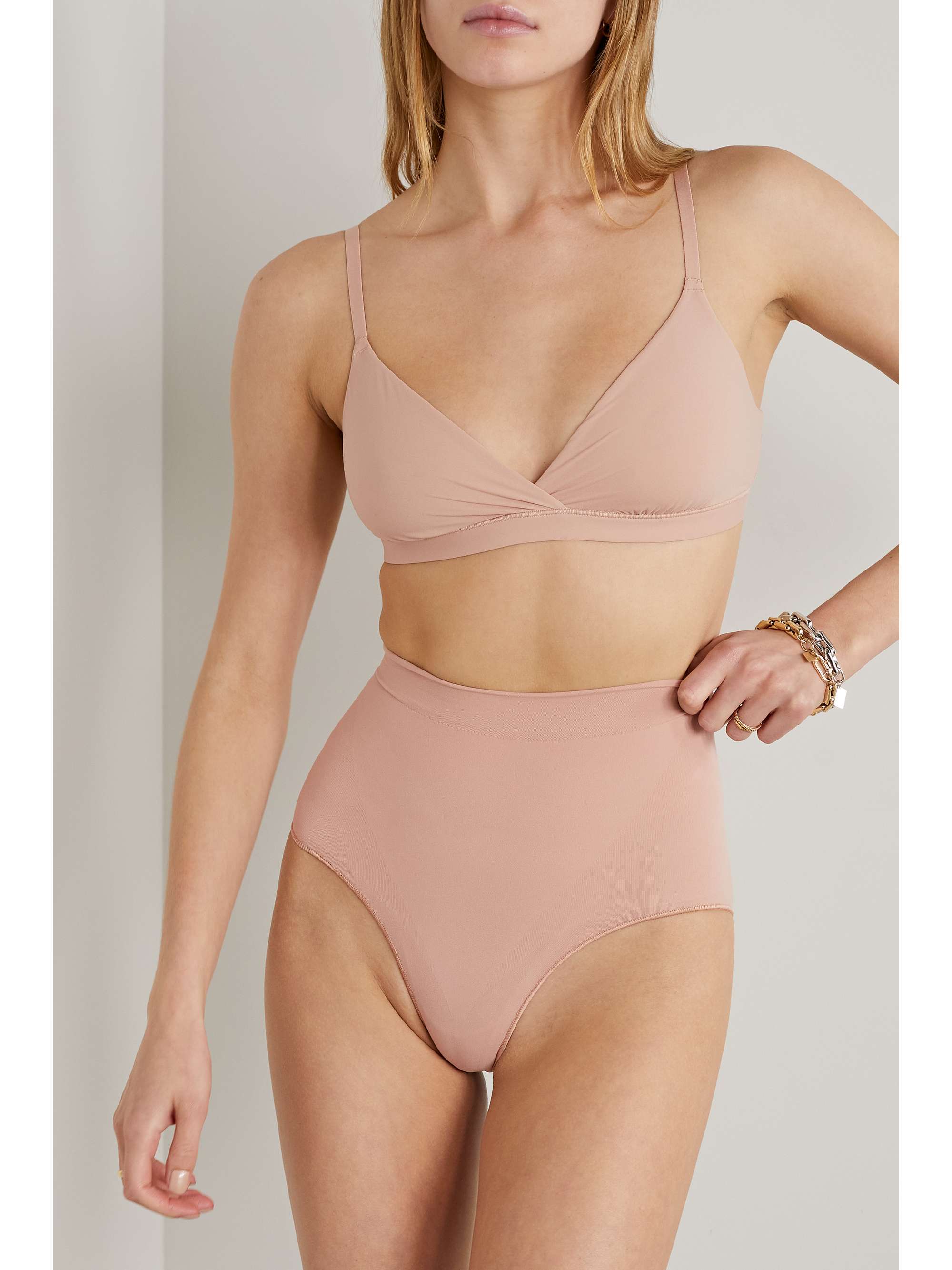 SKIMS Fits Everybody wrap-effect triangle bralette - Sienna