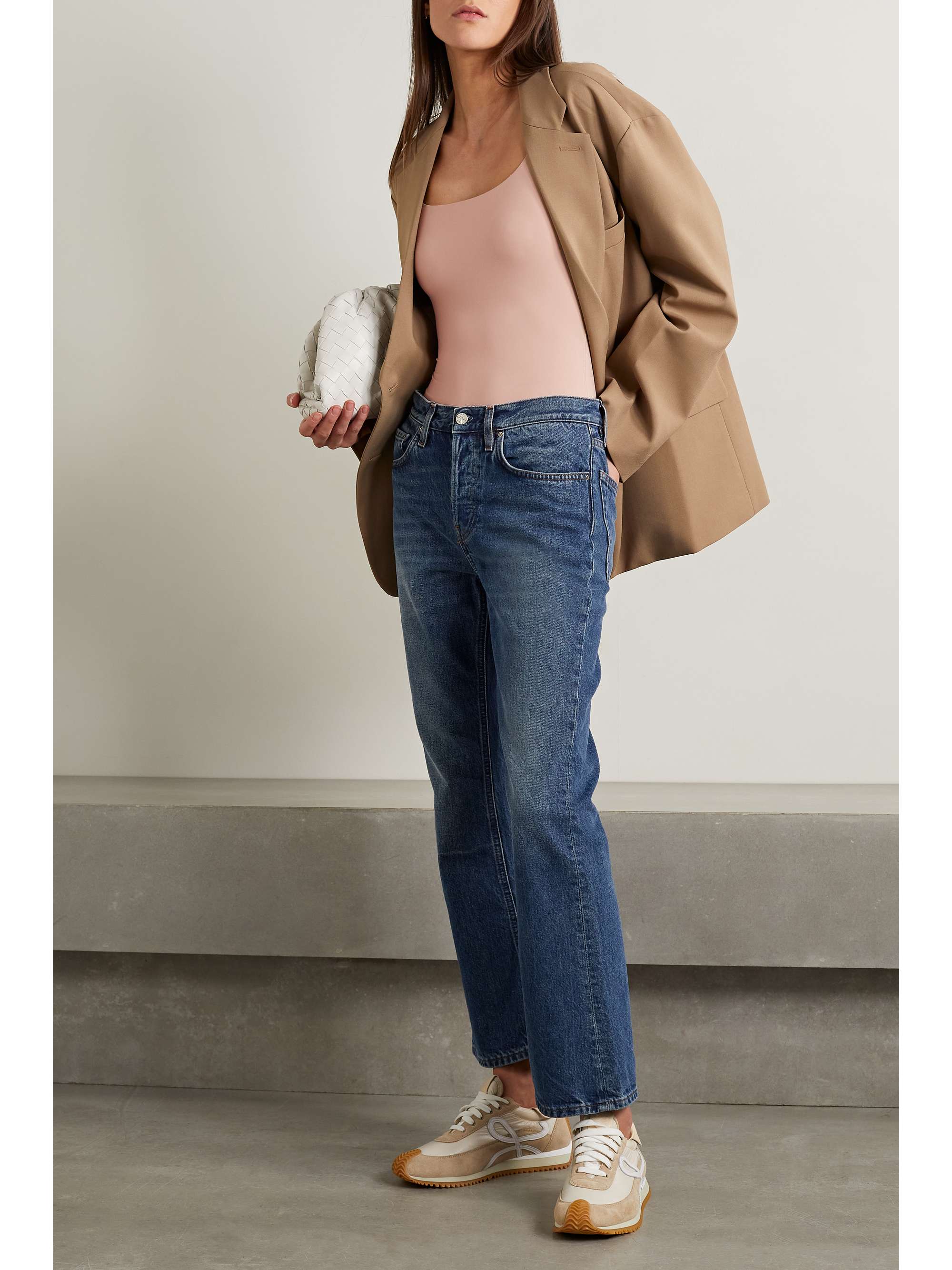 SKIMS Fits Everybody Square Neck Bodysuit Mica NETAPORTER