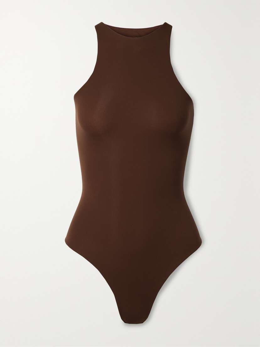 Skims Fits Everybody High Neck Bodysuit - Cocoa