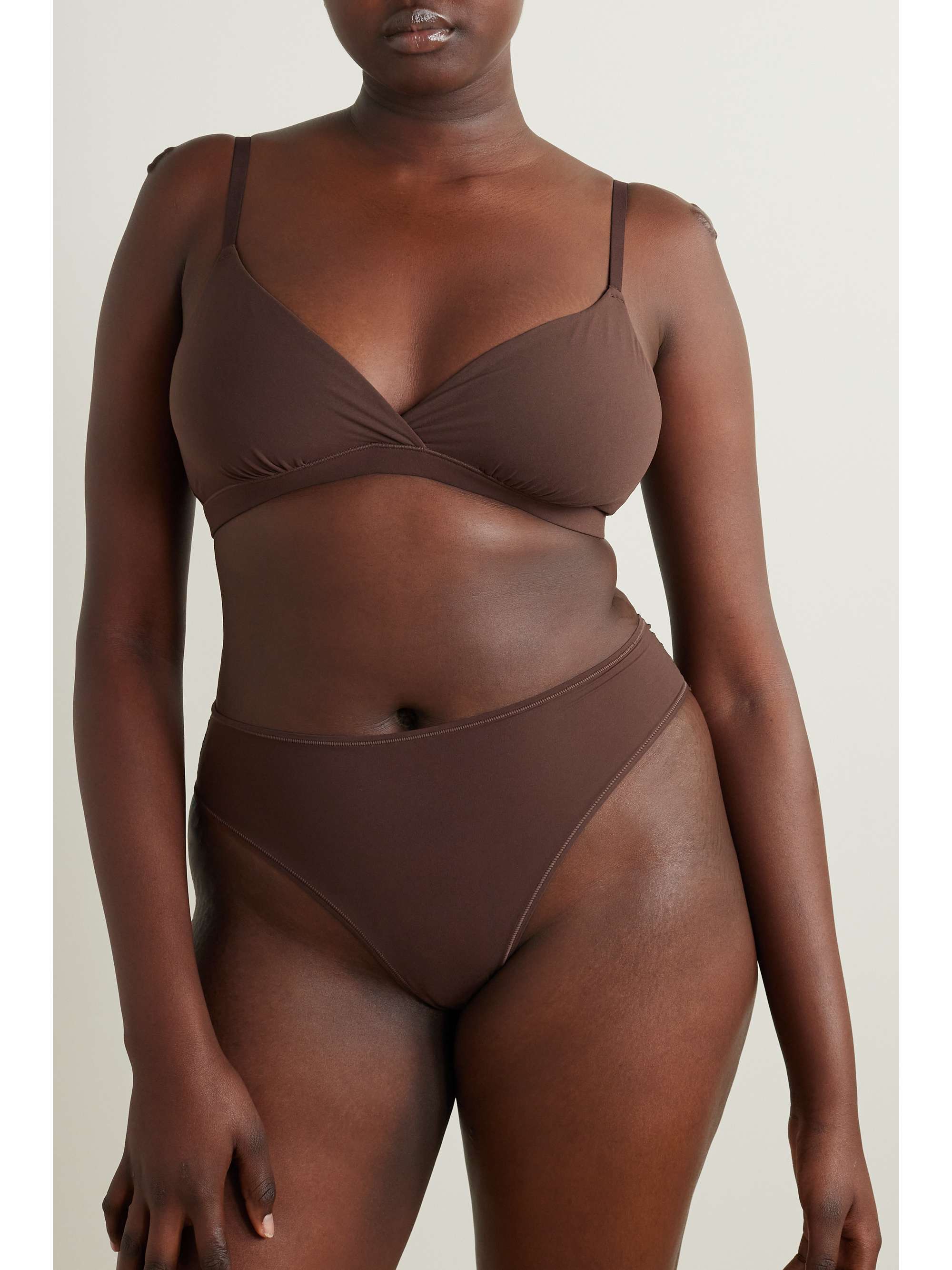 SKIMS Fits Everybody wrap-effect triangle bralette - Sienna