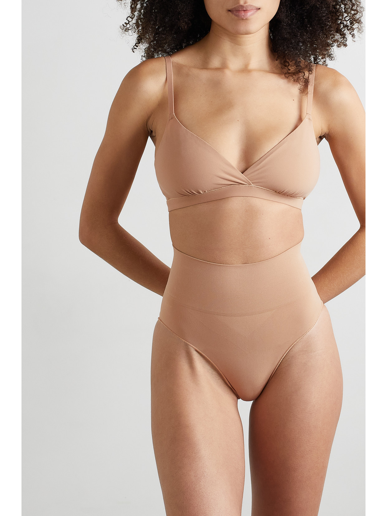 Shop Skims Fits Everybody Crossover Bralette In Neutrals